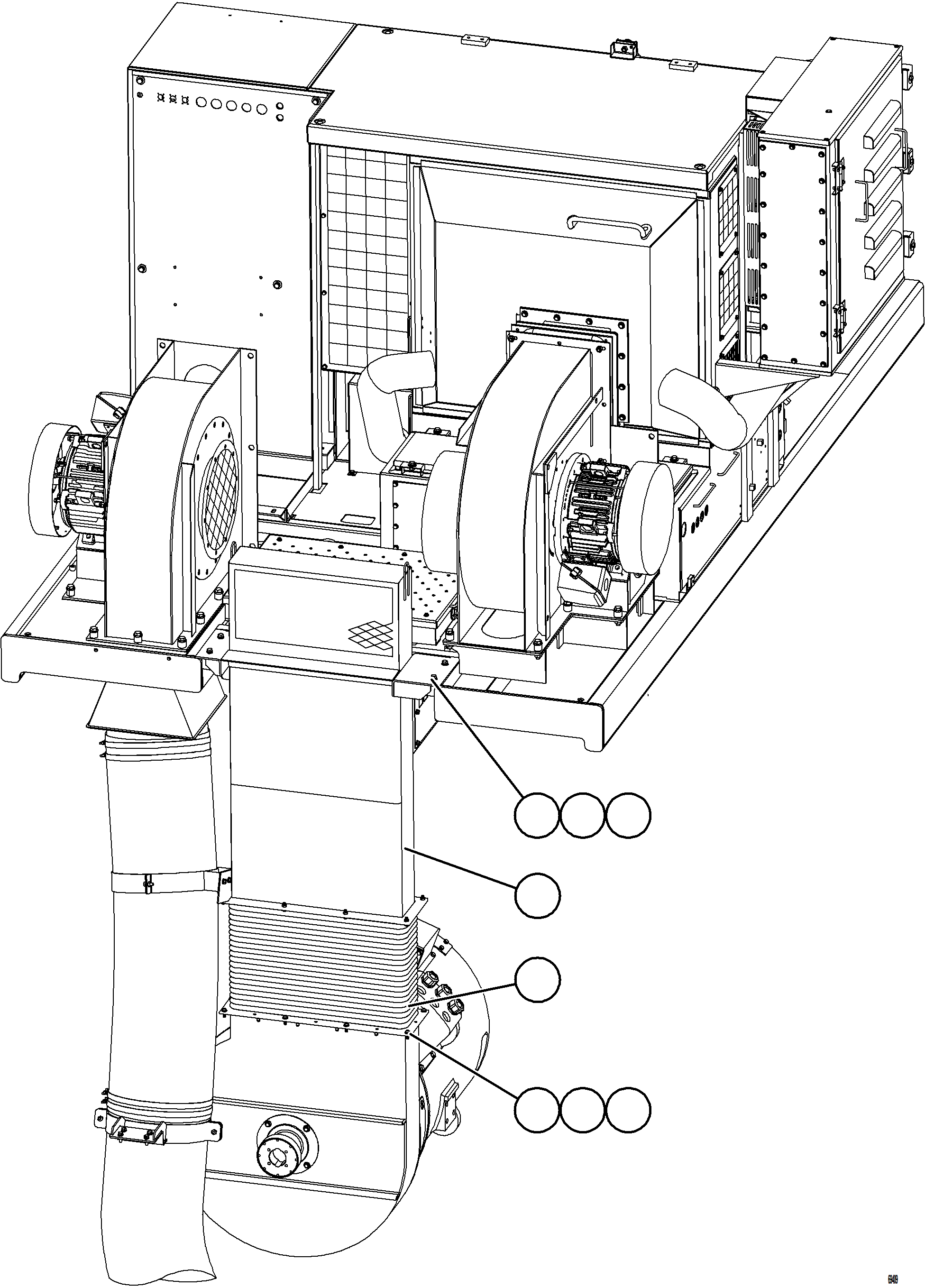 Komatsu parts book diagram for AFE77-AD 830E-5 S/N A50080, A50086  ROBINSON: ALTERNATOR INLET DUCTS