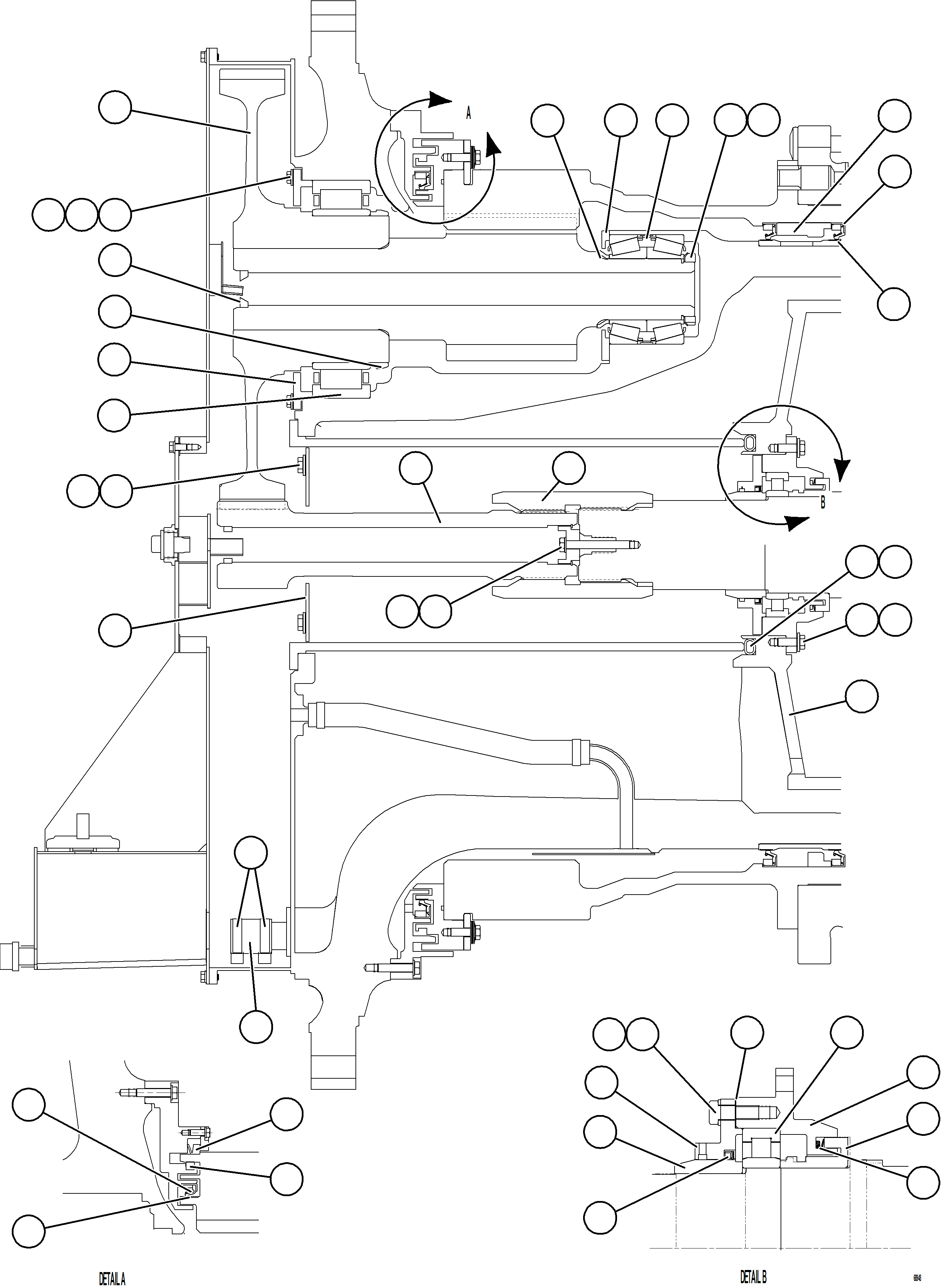 Komatsu parts book diagram for AFE77-AD 830E-5 S/N A50080, A50086  ROBINSON: WHEEL MOTOR    4/8    58E-22-00401