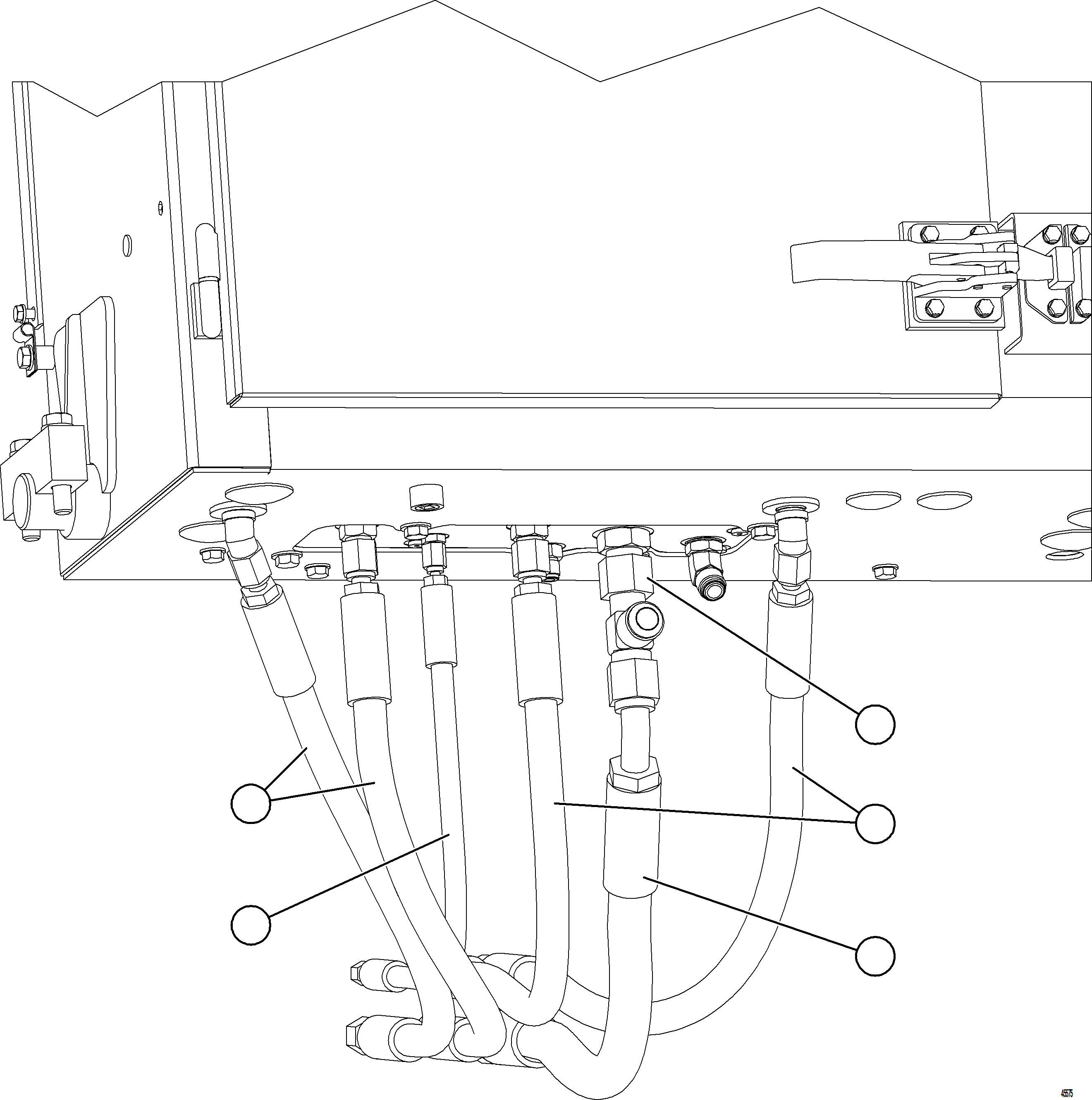 Komatsu parts book diagram for AFE77-AD 830E-5 S/N A50080, A50086  ROBINSON: BRAKE VALVE PIPING    2/2