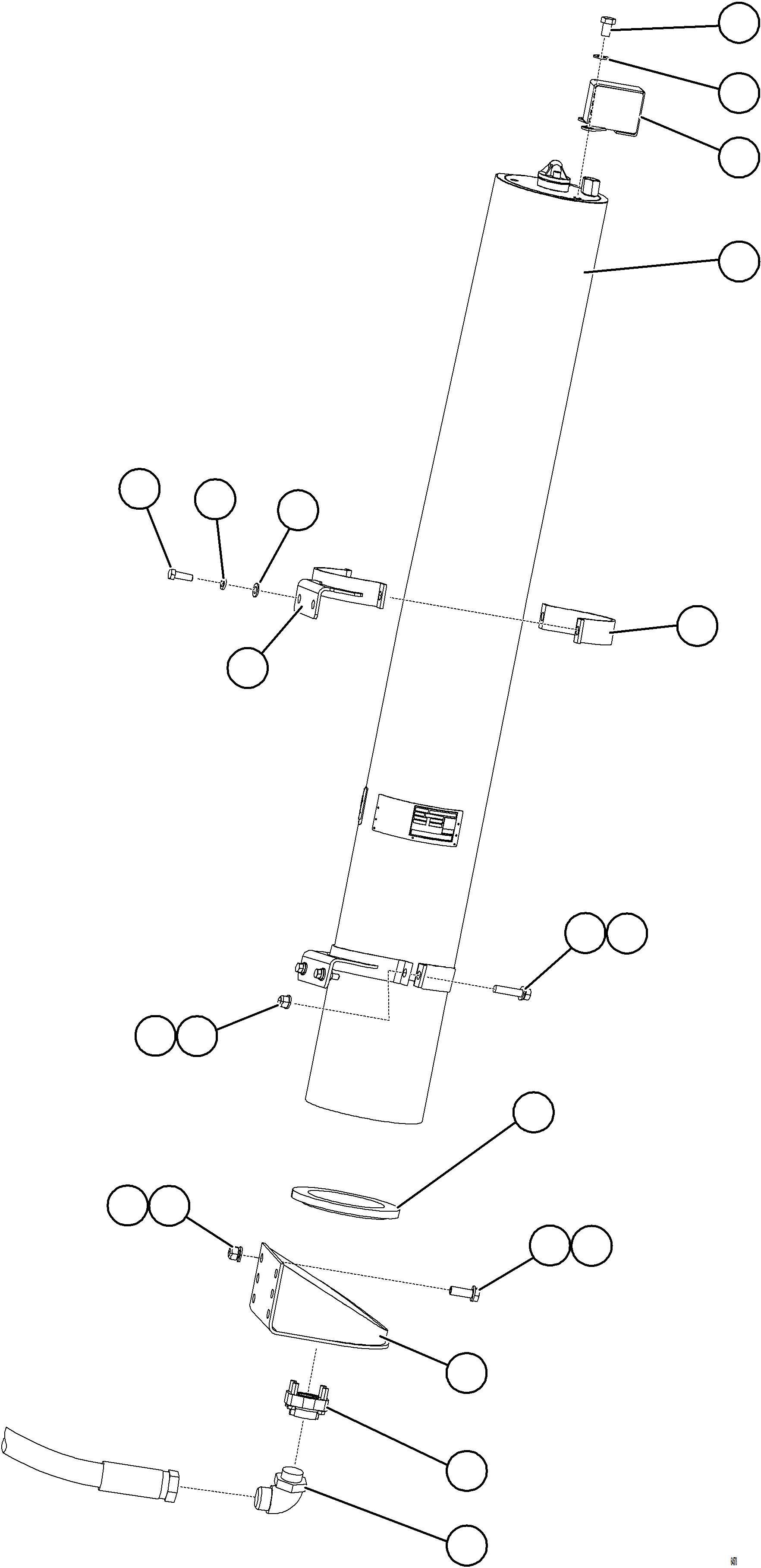 Komatsu parts book diagram for AFE77-AD 830E-5 S/N A50080, A50086  ROBINSON: STEERING ACCUMULATOR INSTALLATION