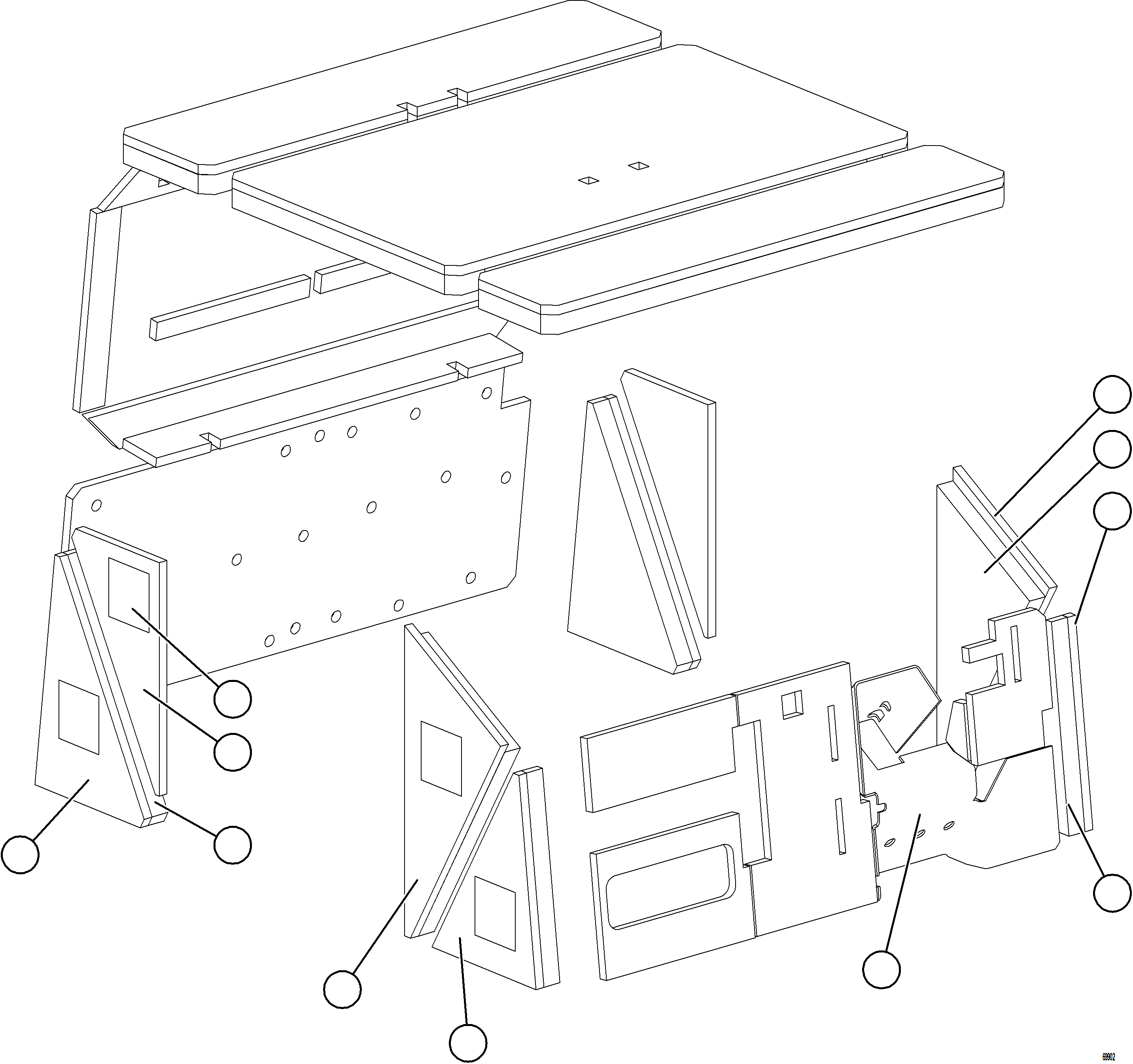Komatsu parts book diagram for AFE77-AD 830E-5 S/N A50080, A50086  ROBINSON: CAB INSULATION    1/2