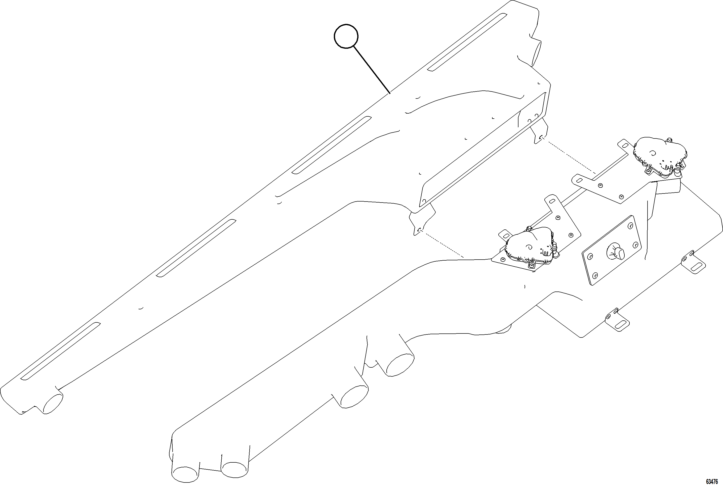 Komatsu parts book diagram for AFE77-AD 830E-5 S/N A50080, A50086  ROBINSON: HVAC DEFROST DUCT ASSEMBLY    58E-98-20031