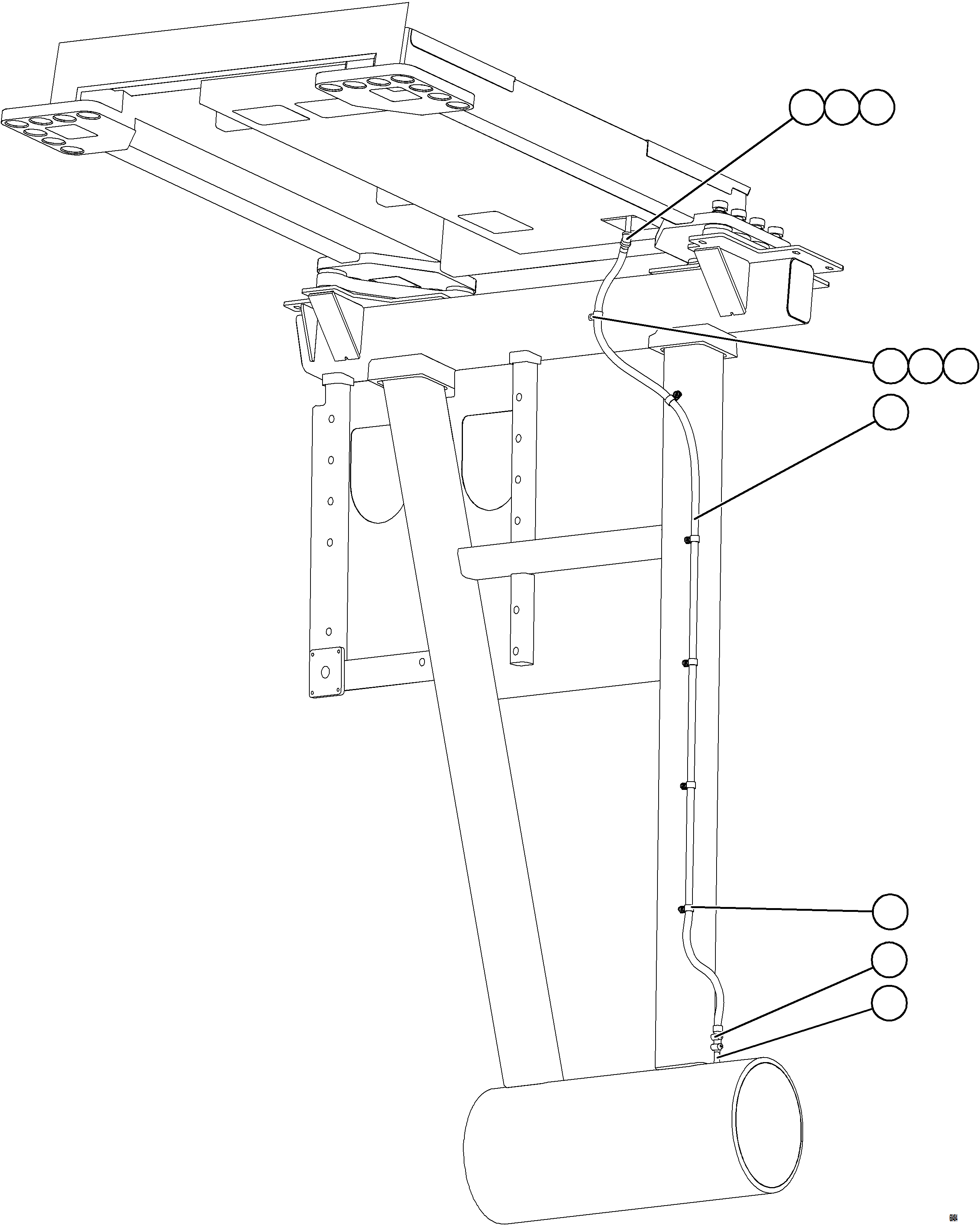 Komatsu parts book diagram for AFE77-AD 830E-5 S/N A50080, A50086  ROBINSON: HEATER/AC DRAIN HOSE INSTALLATION