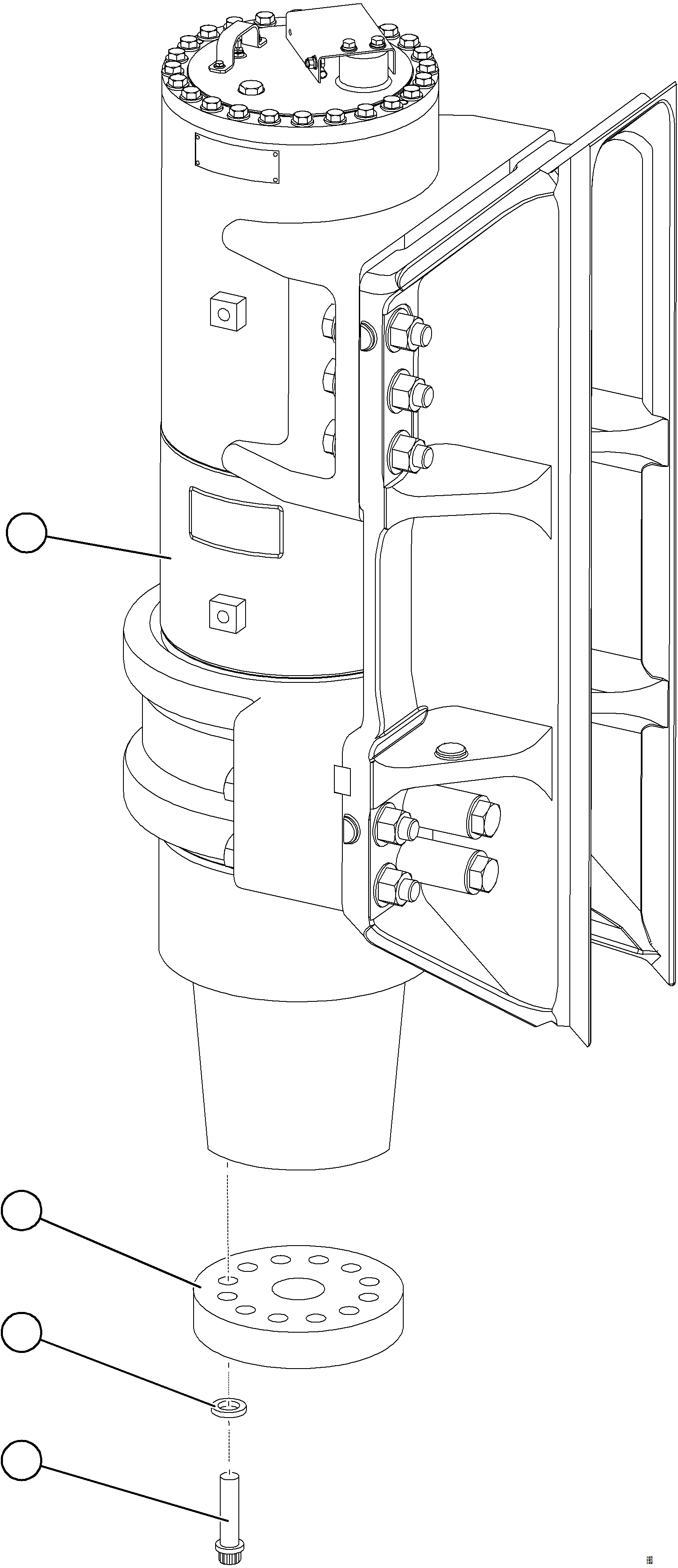 Komatsu parts book diagram for AFE77-AD 830E-5 S/N A50080, A50086  ROBINSON: FRONT SUSPENSION INSTALLATION - STEERING ARM