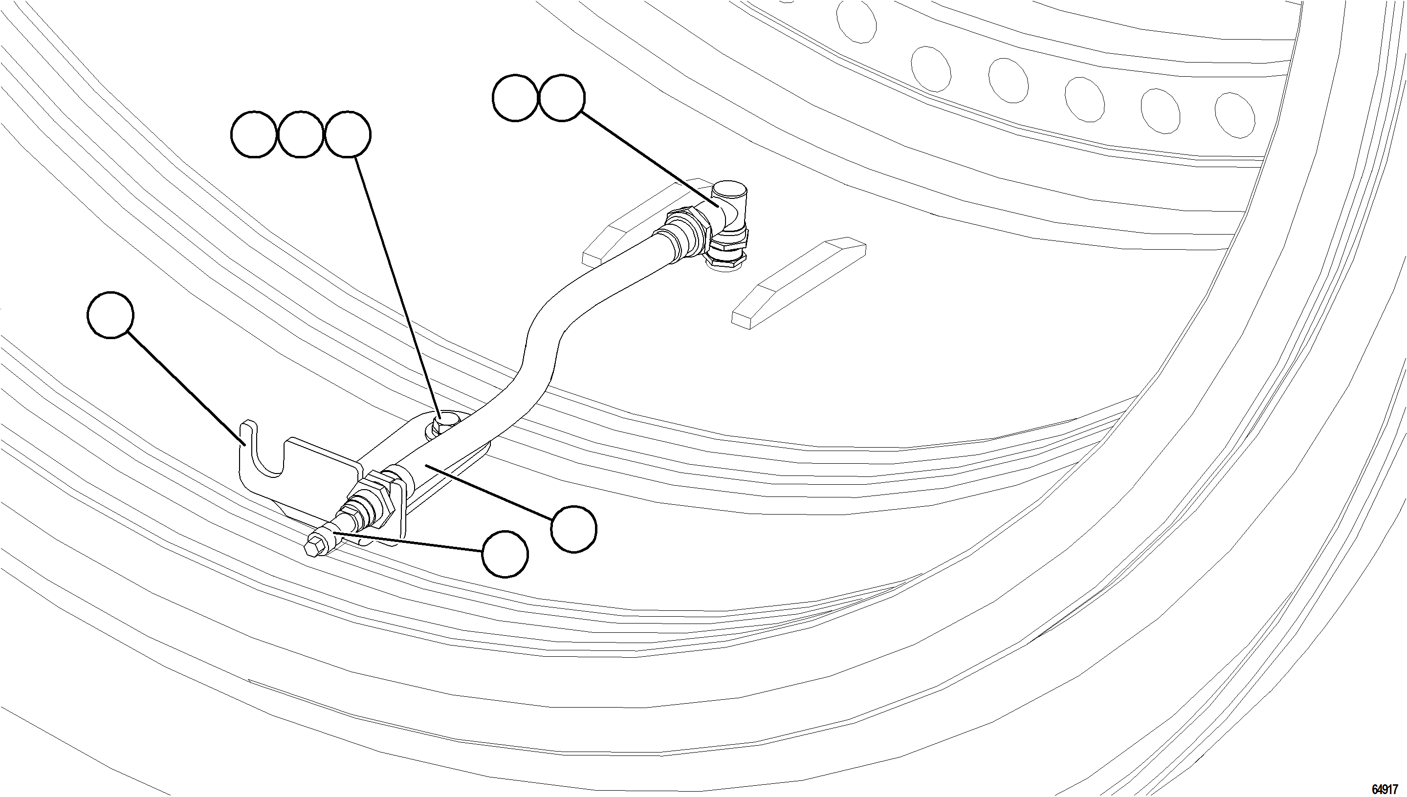 Komatsu parts book diagram for AFE77-AD 830E-5 S/N A50080, A50086  ROBINSON: TIRE INFLATION COMPONENTS - REAR OUTER