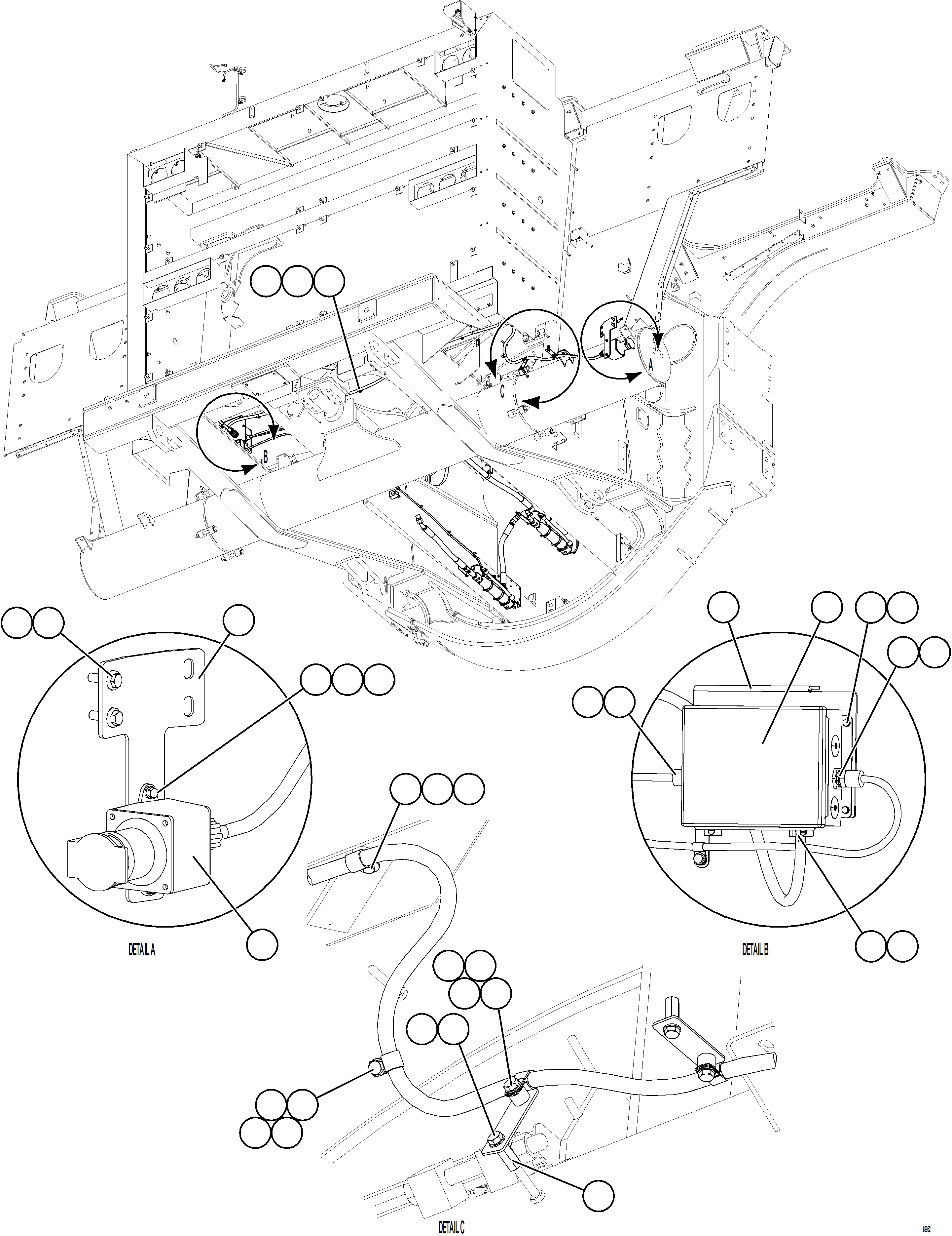 Komatsu parts book diagram for AFE77-AD 830E-5 S/N A50080, A50086  ROBINSON: HOTSTART - JUNCTION BOX & RECEPTACLE