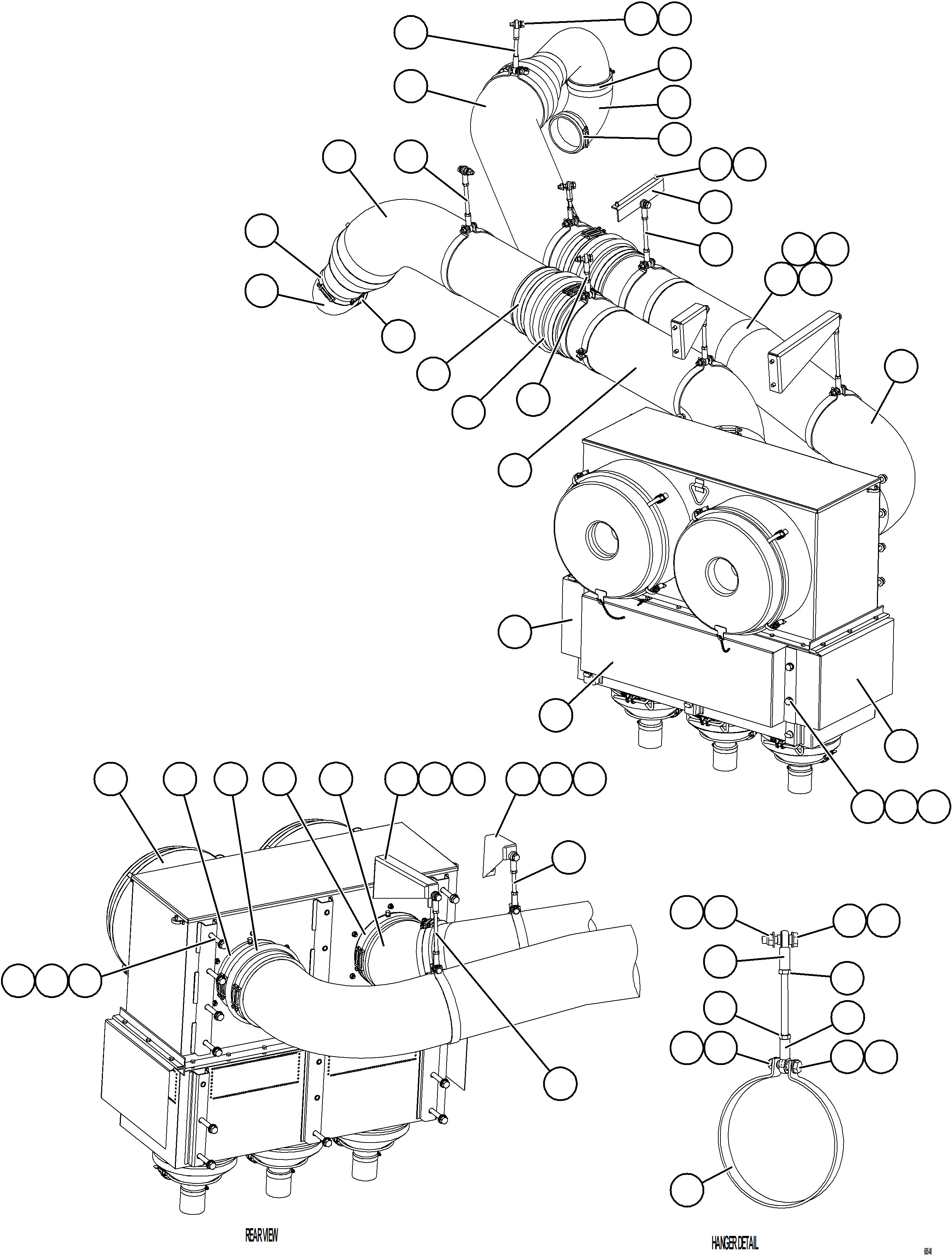 Dump Trucks Komatsu / AFE77-C 830E-5 S/N A50006, A50017, A50025 CLIFFS NORTHSHORE(AFE77-C) / LH AIR CLEANER PIPING(008 : 68540)