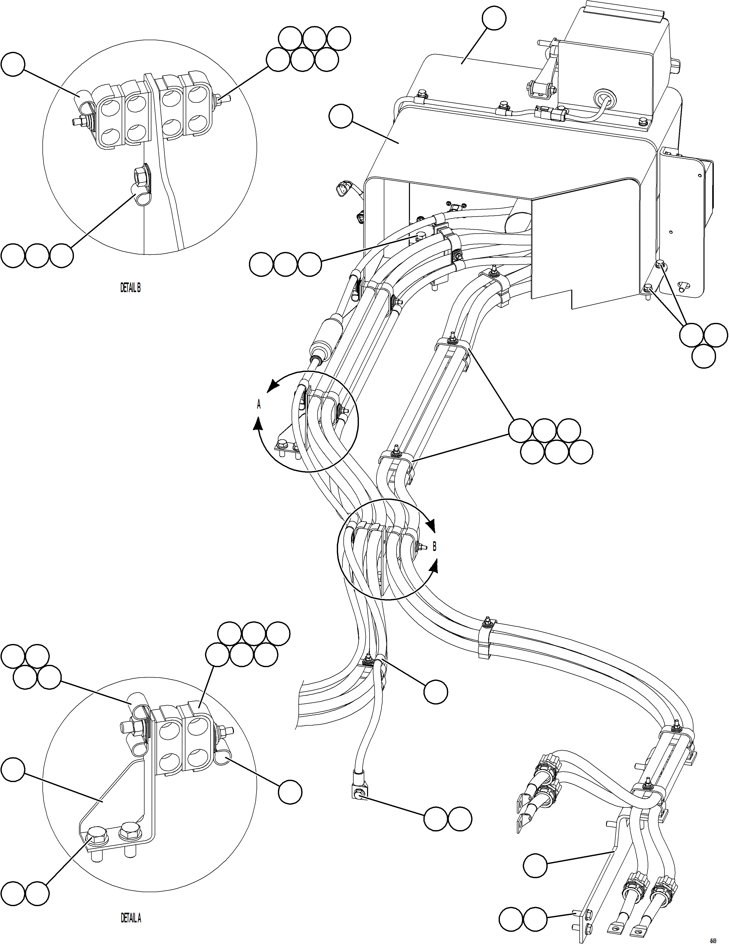 Dump Trucks Komatsu / AFE77-C 830E-5 S/N A50006, A50017, A50025 CLIFFS NORTHSHORE(AFE77-C) / BATTERY BOX WIRING    1/2(146 : 45459)