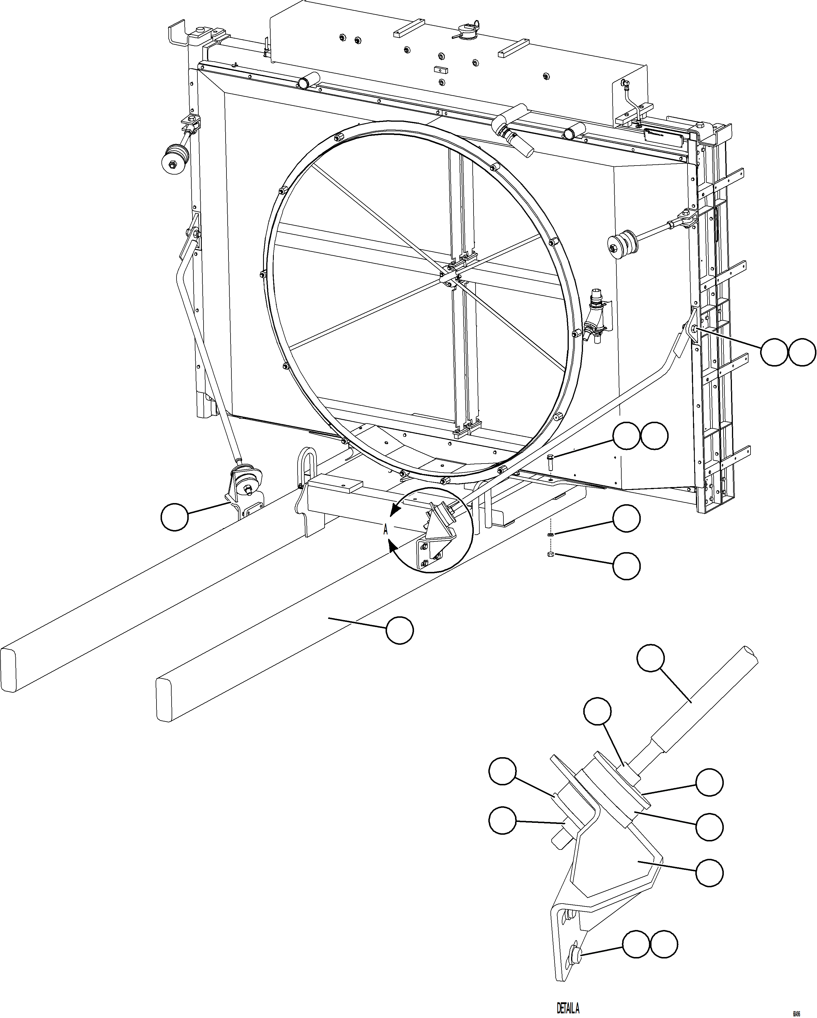 Komatsu parts book diagram for AFE77-D 830E-5 S/N A50007 & A50018  UNITED TACONITE: RADIATOR INSTALLATION    2/2