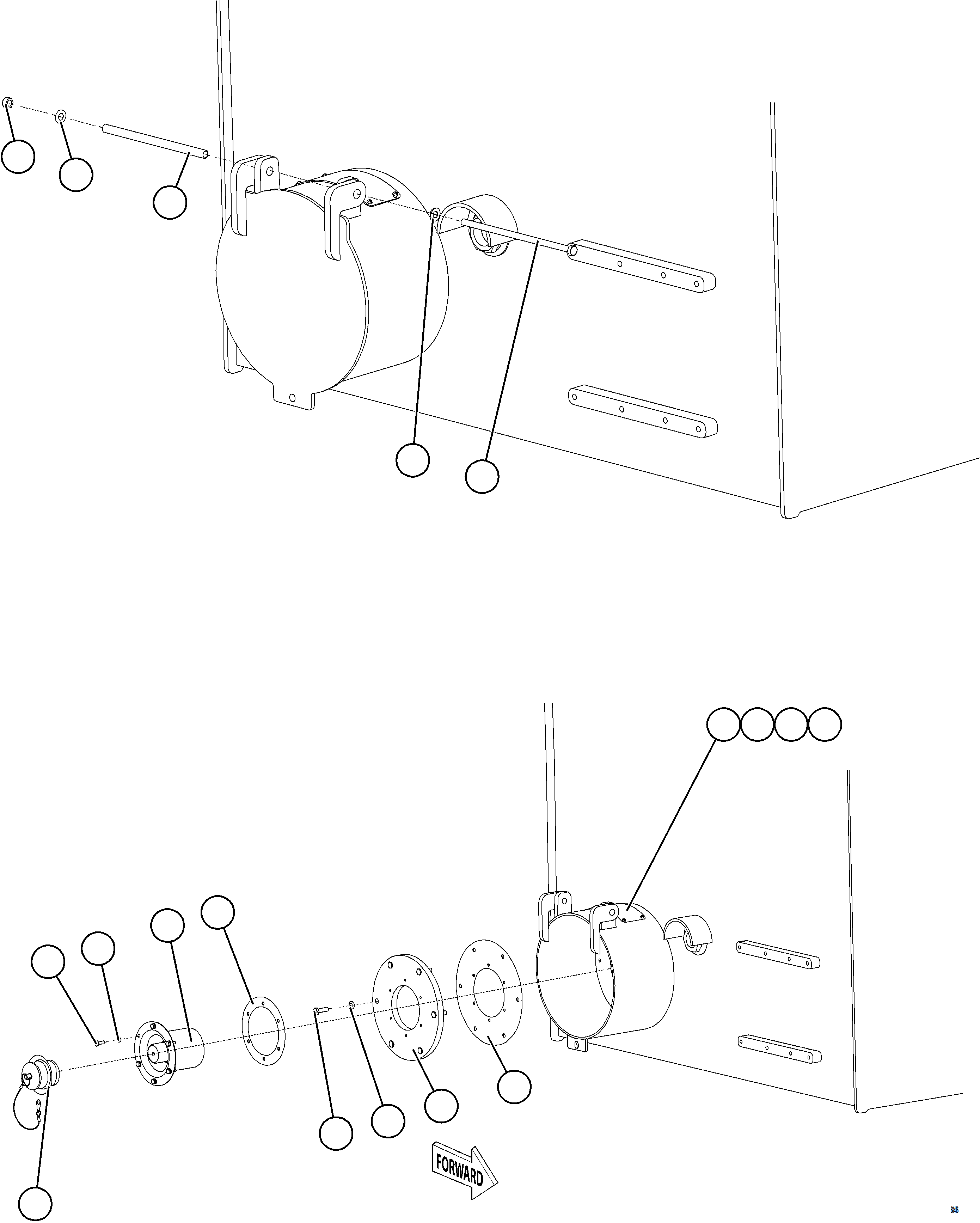 Komatsu parts book diagram for AFE77-D 830E-5 S/N A50007 & A50018  UNITED TACONITE: FUEL TANK QUICK FILL - RH