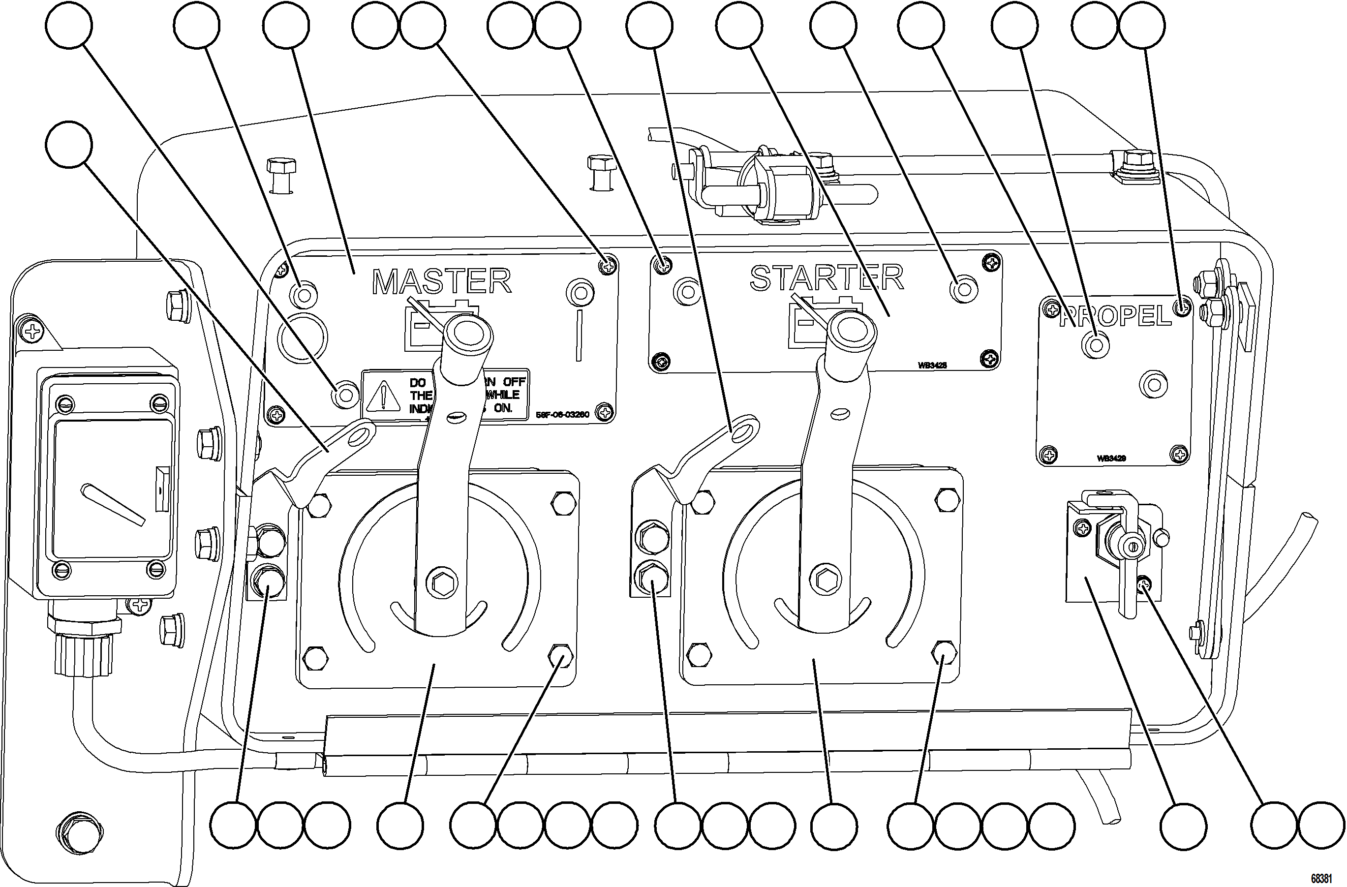 Komatsu parts book diagram for AFE77-D 830E-5 S/N A50007 & A50018  UNITED TACONITE: ISOLATION BOX    1/2