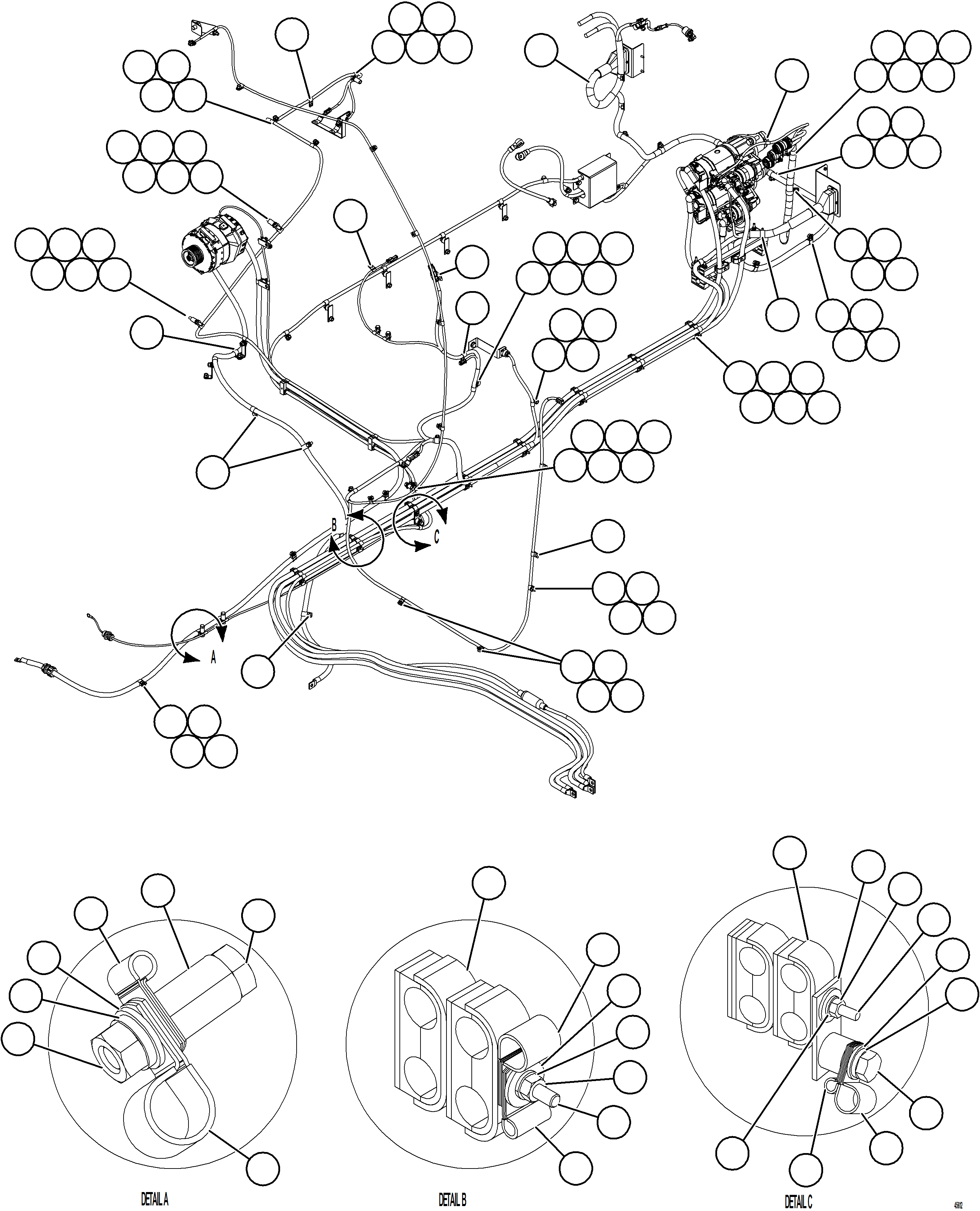 Komatsu parts book diagram for AFE77-D 830E-5 S/N A50007 & A50018  UNITED TACONITE: CHARGING SYSTEM WIRING    2/3