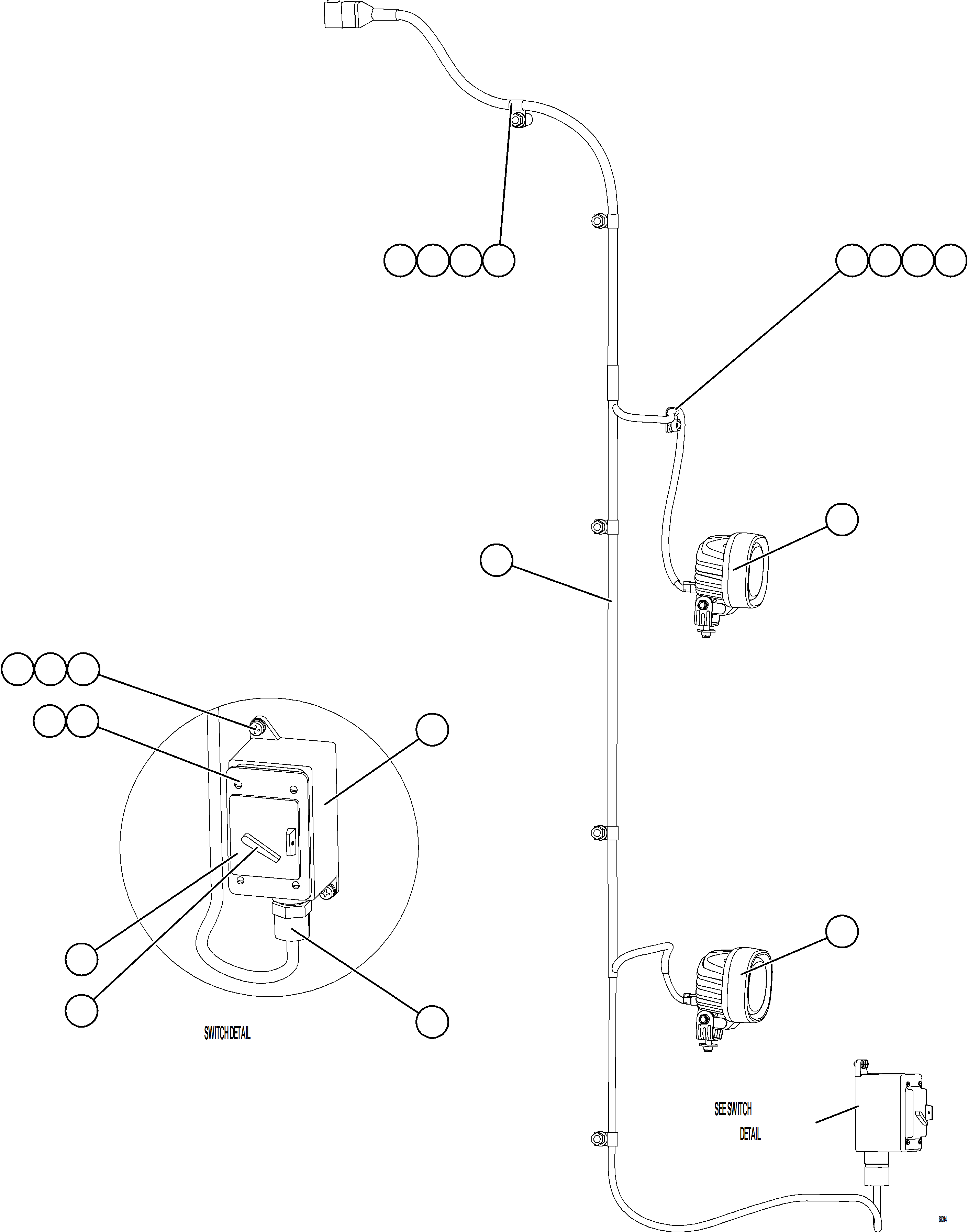 Komatsu parts book diagram for AFE77-D 830E-5 S/N A50007 & A50018  UNITED TACONITE: RH ENGINE BAY LIGHTS
