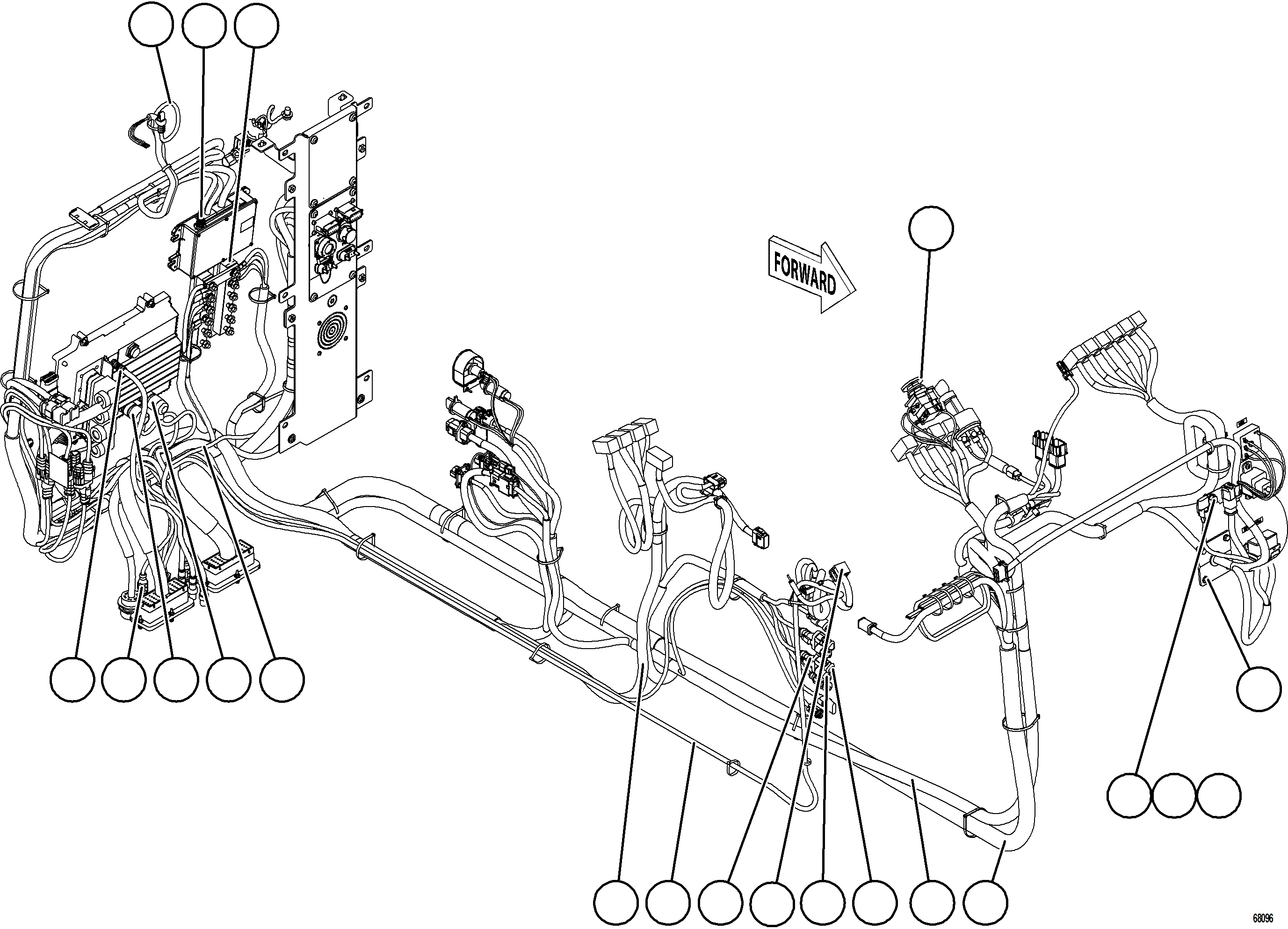Komatsu parts book diagram for AFE77-D 830E-5 S/N A50007 & A50018  UNITED TACONITE: INTERNAL CAB WIRING