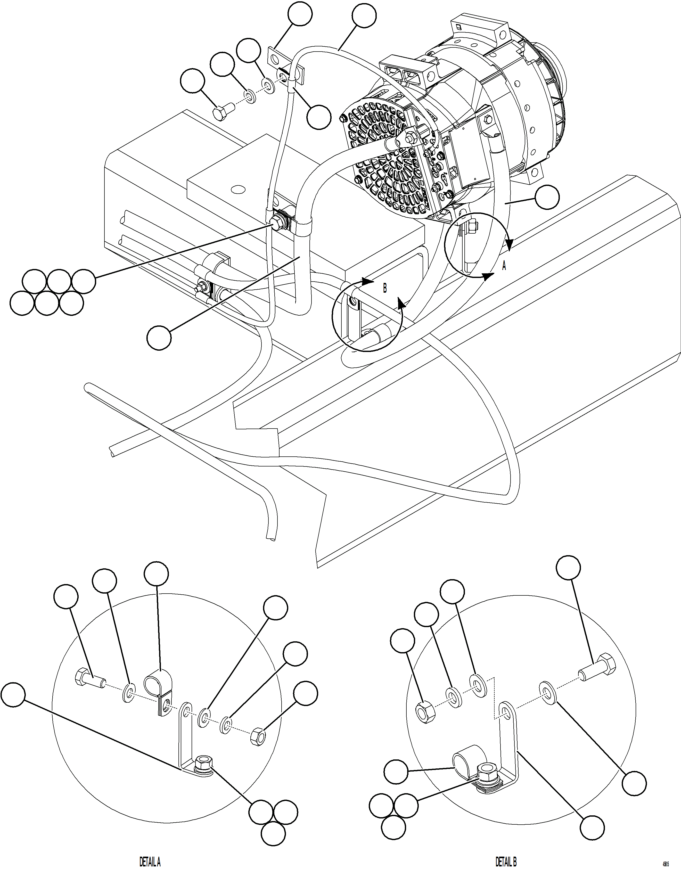 Komatsu parts book diagram for AFE77-D 830E-5 S/N A50007 & A50018  UNITED TACONITE: ALTERNATOR WIRING