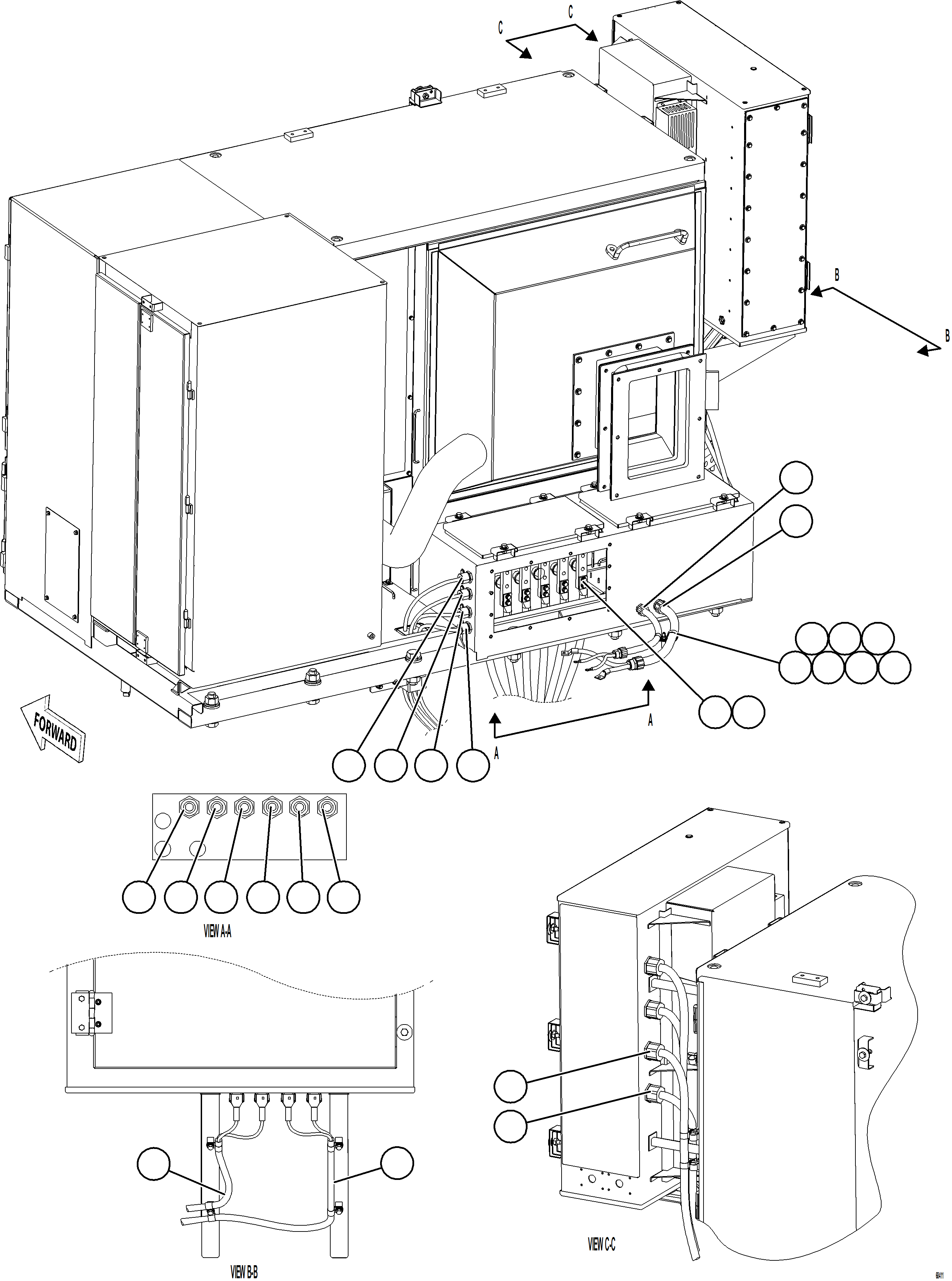 Komatsu parts book diagram for AFE77-D 830E-5 S/N A50007 & A50018  UNITED TACONITE: CONTROL CABINET EXTERNAL WIRING    1/5