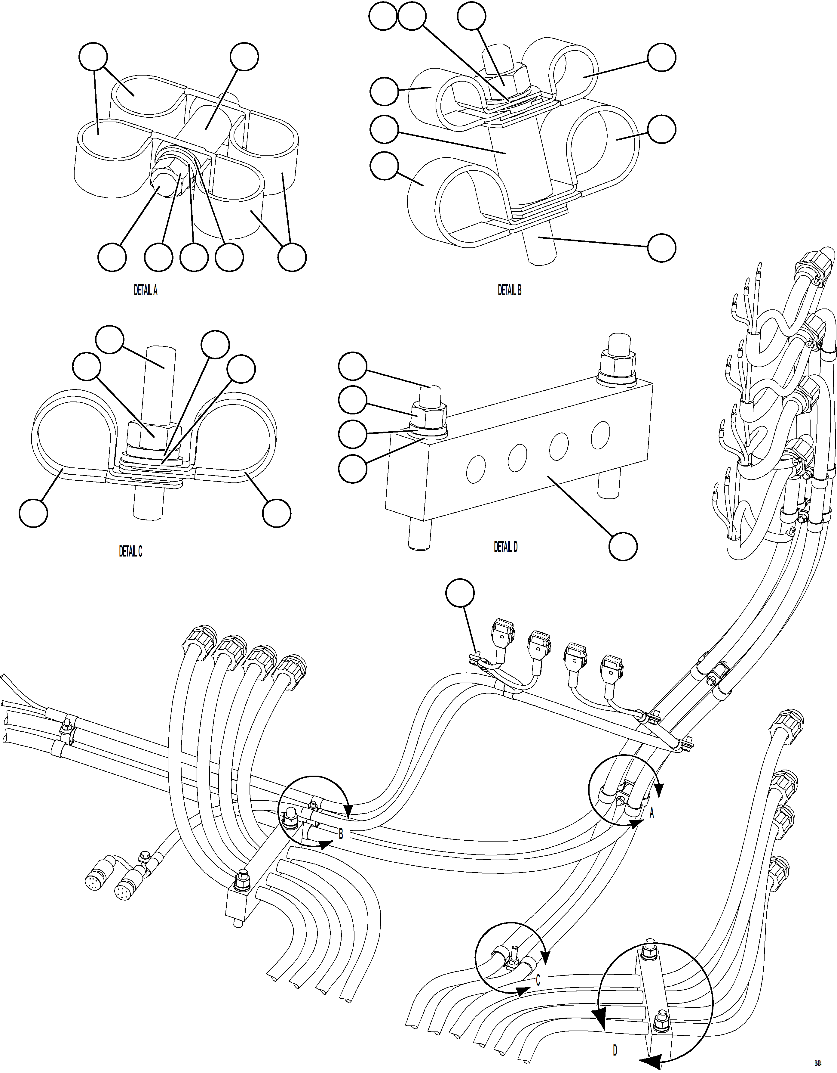 Komatsu parts book diagram for AFE77-D 830E-5 S/N A50007 & A50018  UNITED TACONITE: CONTROL CABINET EXTERNAL WIRING    4/5