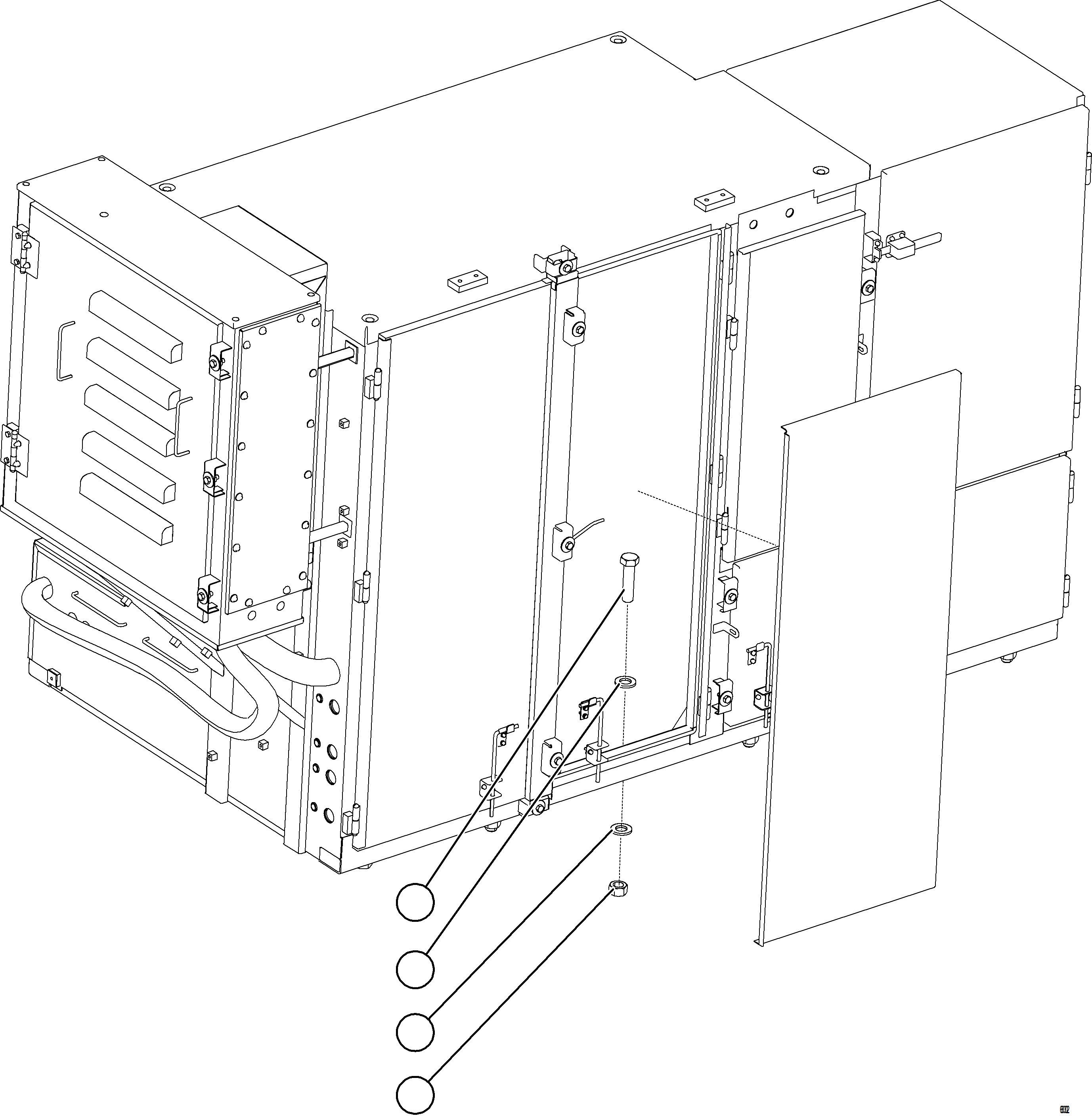 Komatsu parts book diagram for AFE77-D 830E-5 S/N A50007 & A50018  UNITED TACONITE: CONTROL CABINET INSTALLATION