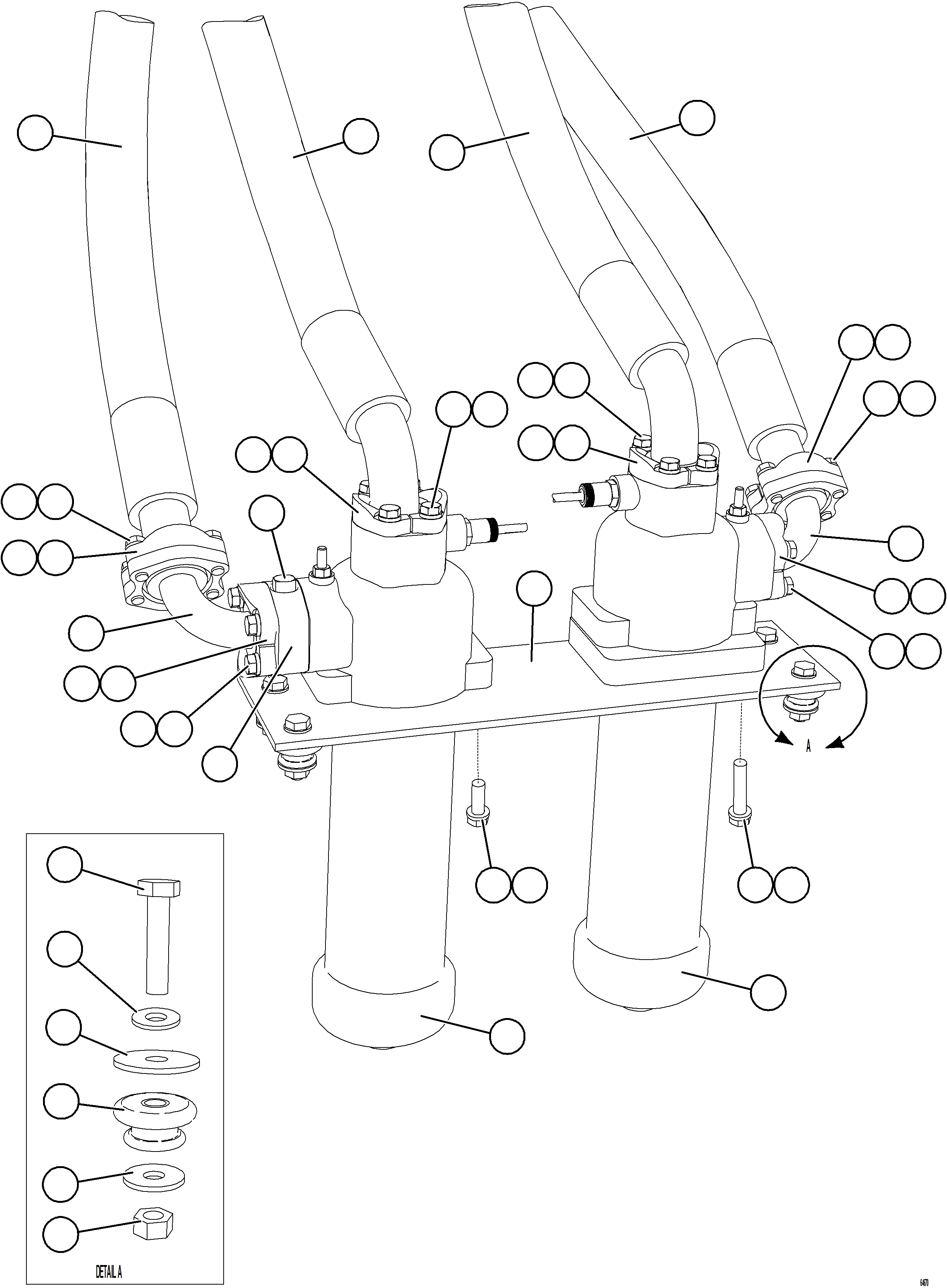 Komatsu parts book diagram for AFE77-D 830E-5 S/N A50007 & A50018  UNITED TACONITE: HOIST FILTER PIPING & INSTALLATION