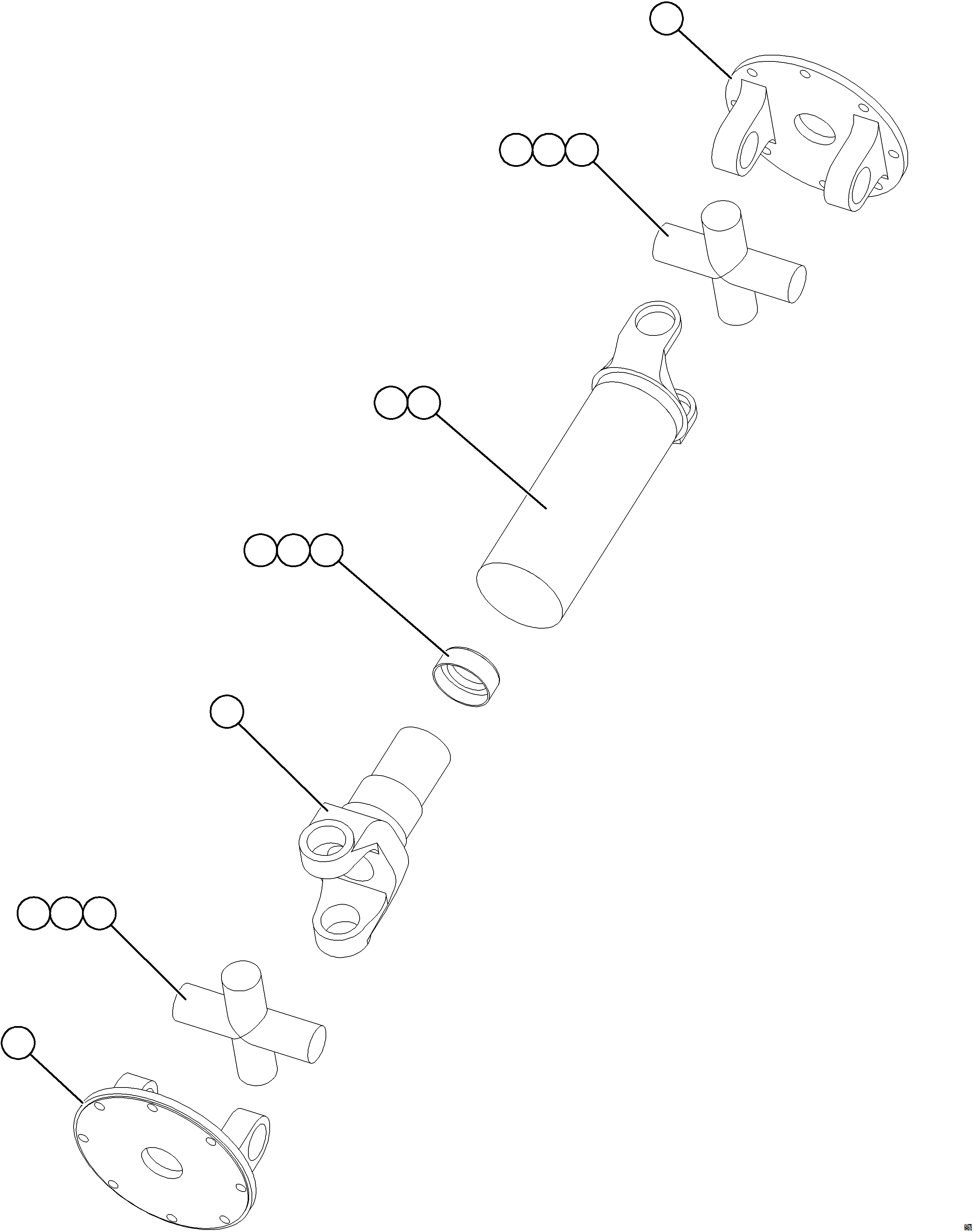 Komatsu parts book diagram for AFE77-D 830E-5 S/N A50007 & A50018  UNITED TACONITE: DRIVESHAFT ASSEMBLY    58E-11-10000