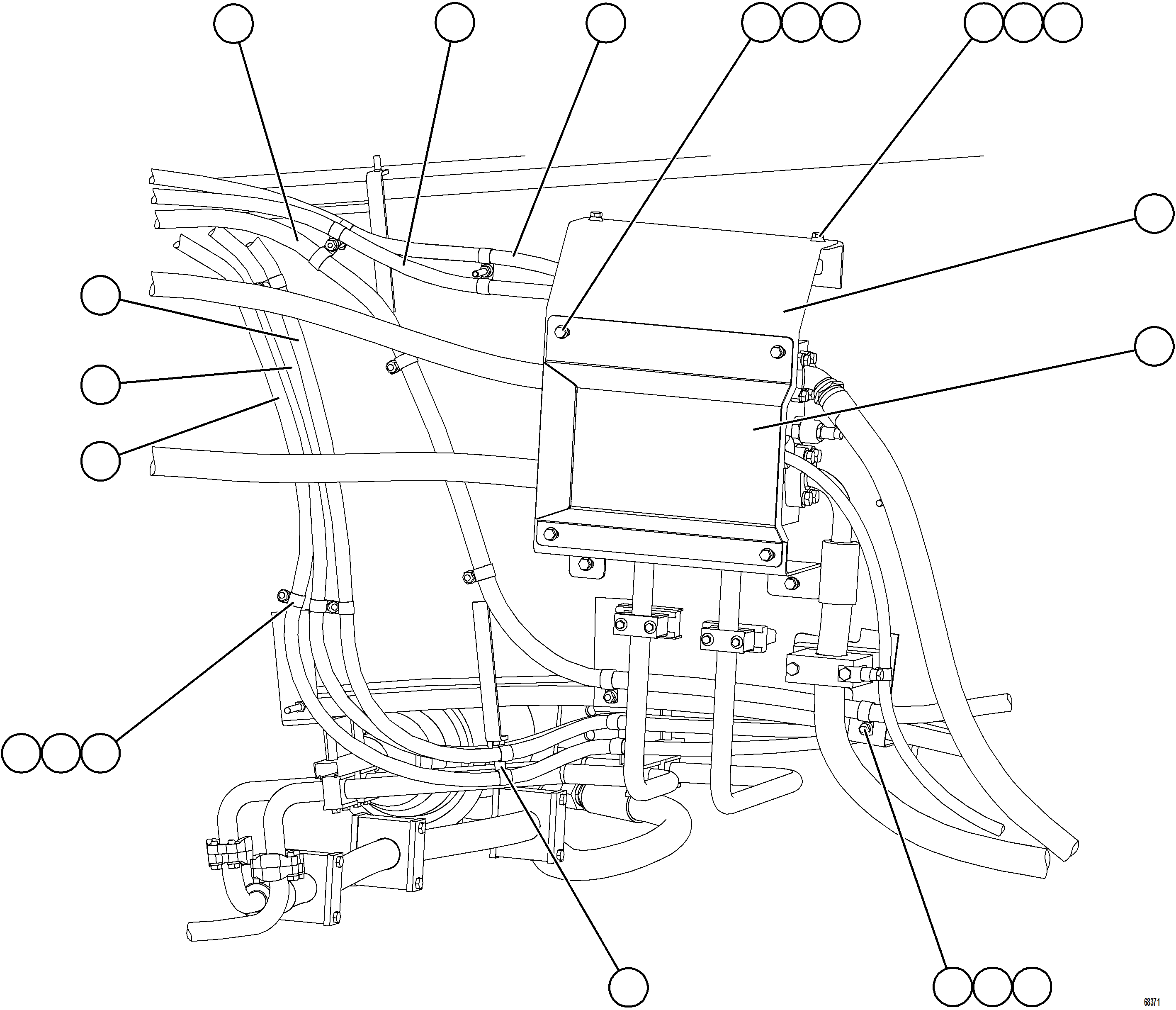 Komatsu parts book diagram for AFE77-D 830E-5 S/N A50007 & A50018  UNITED TACONITE: BLEEDDOWN MANIFOLD INSTALLATION
