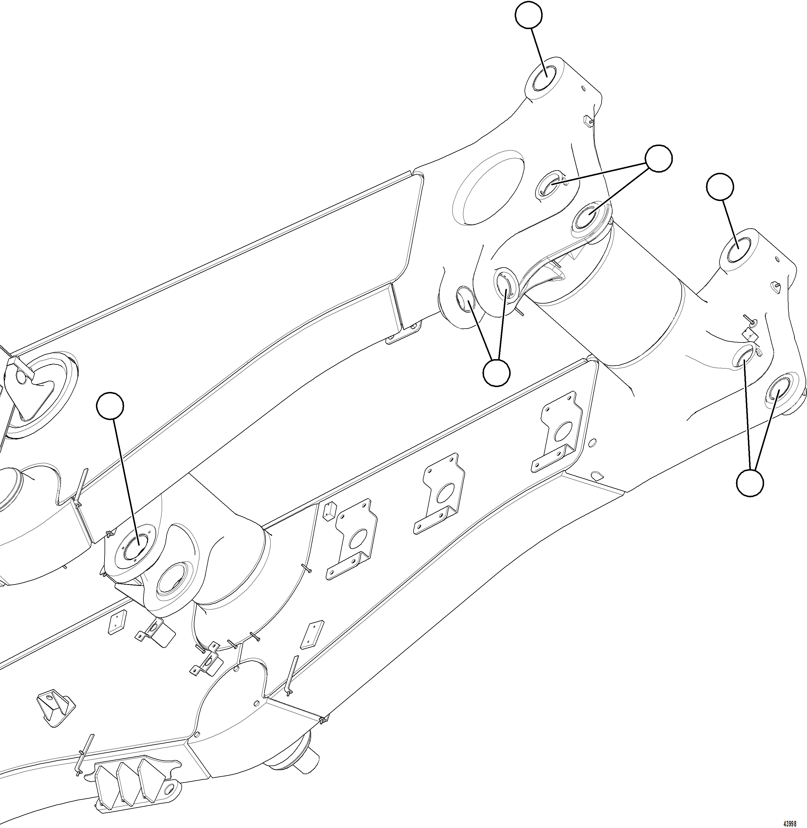 Komatsu parts book diagram for AFE77-D 830E-5 S/N A50007 & A50018  UNITED TACONITE: PIN BORE WEAR SLEEVES
