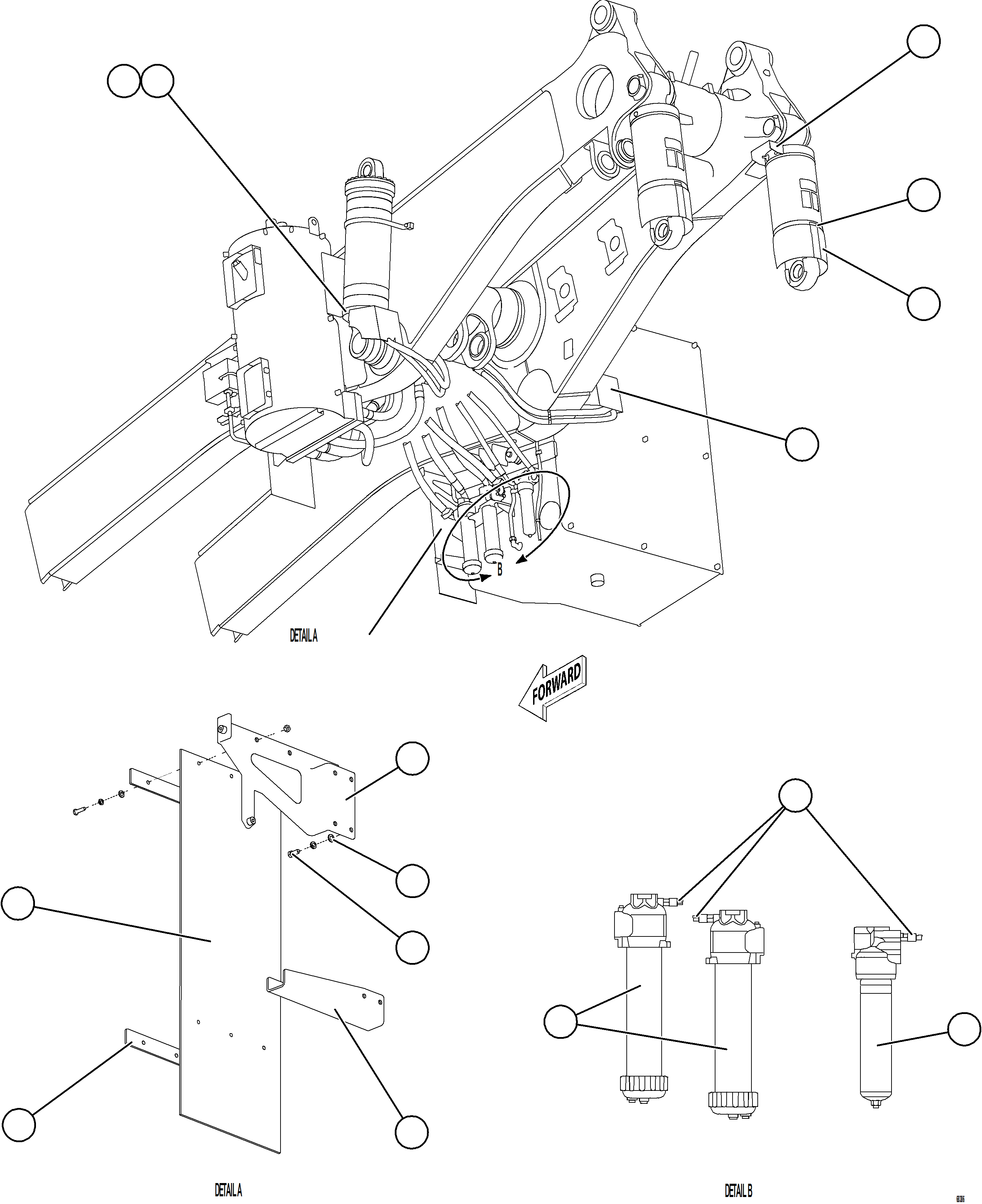 Komatsu parts book diagram for AFE77-D 830E-5 S/N A50007 & A50018  UNITED TACONITE: CHASSIS LOOSE COMPONENTS    2/3