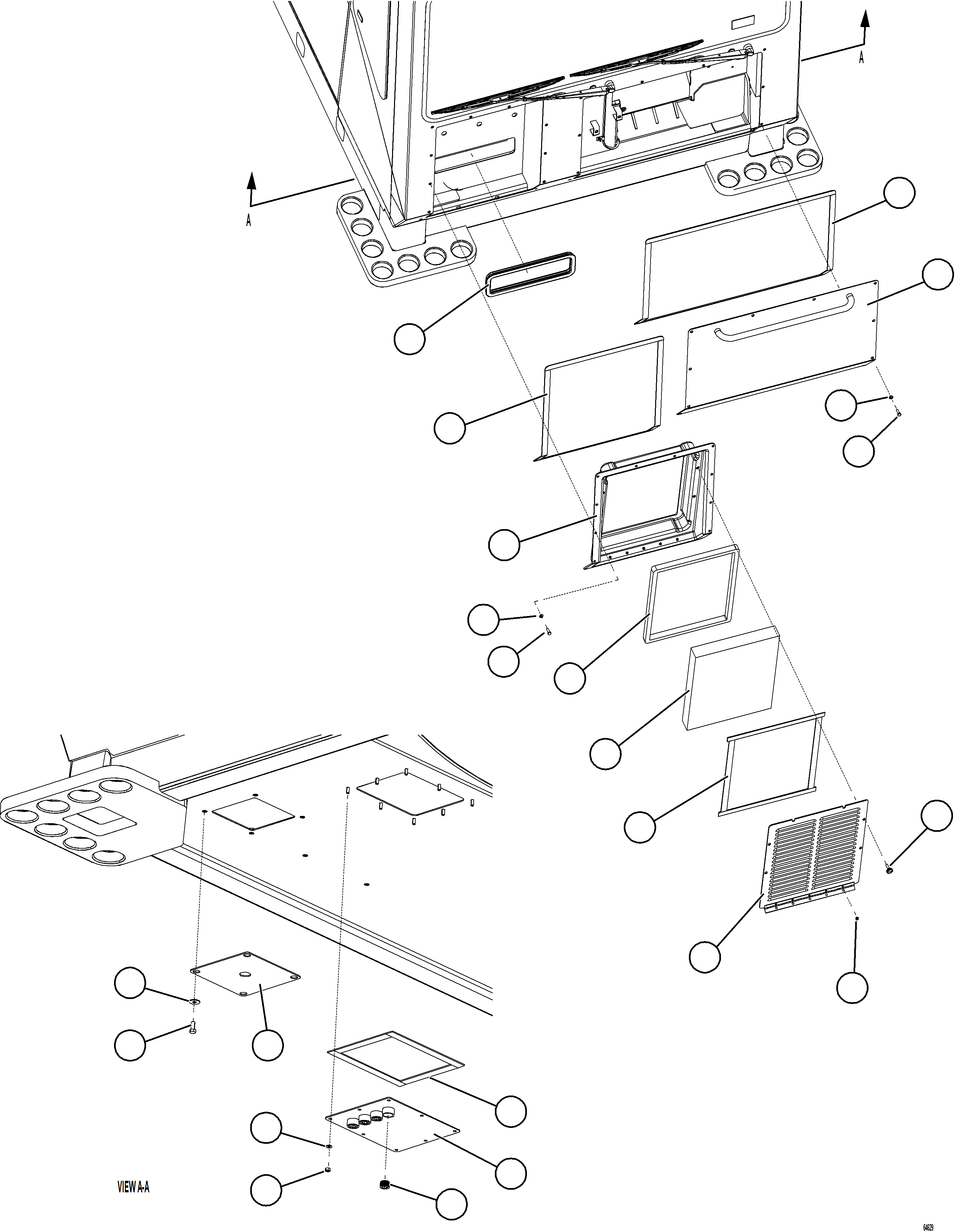 Komatsu parts book diagram for AFE77-D 830E-5 S/N A50007 & A50018  UNITED TACONITE: CAB EXTERNAL COVERS