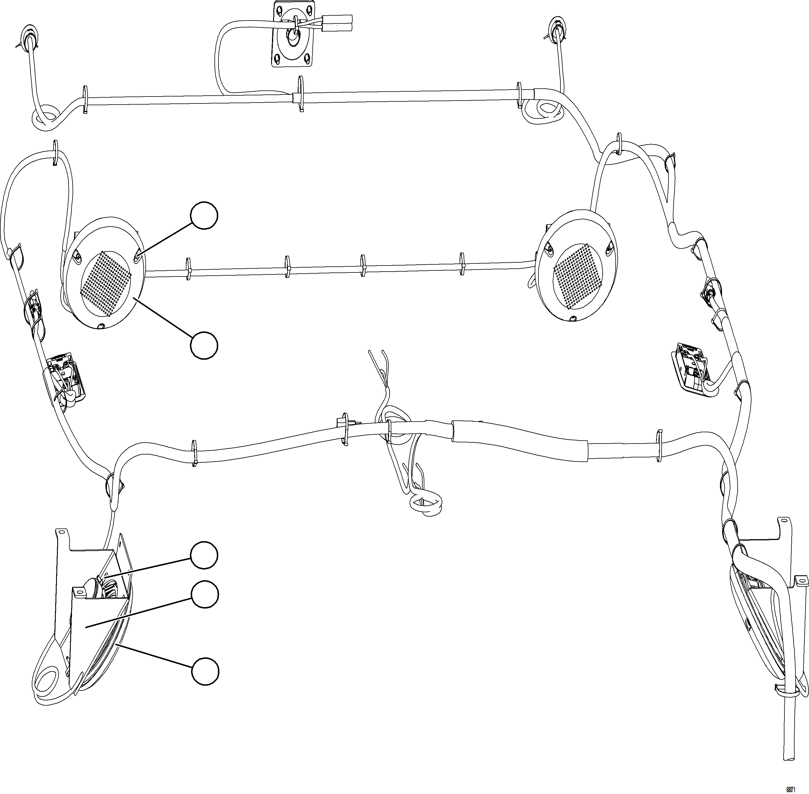 Komatsu parts book diagram for AFE77-D 830E-5 S/N A50007 & A50018  UNITED TACONITE: REAR SPEAKER INSTALLATION