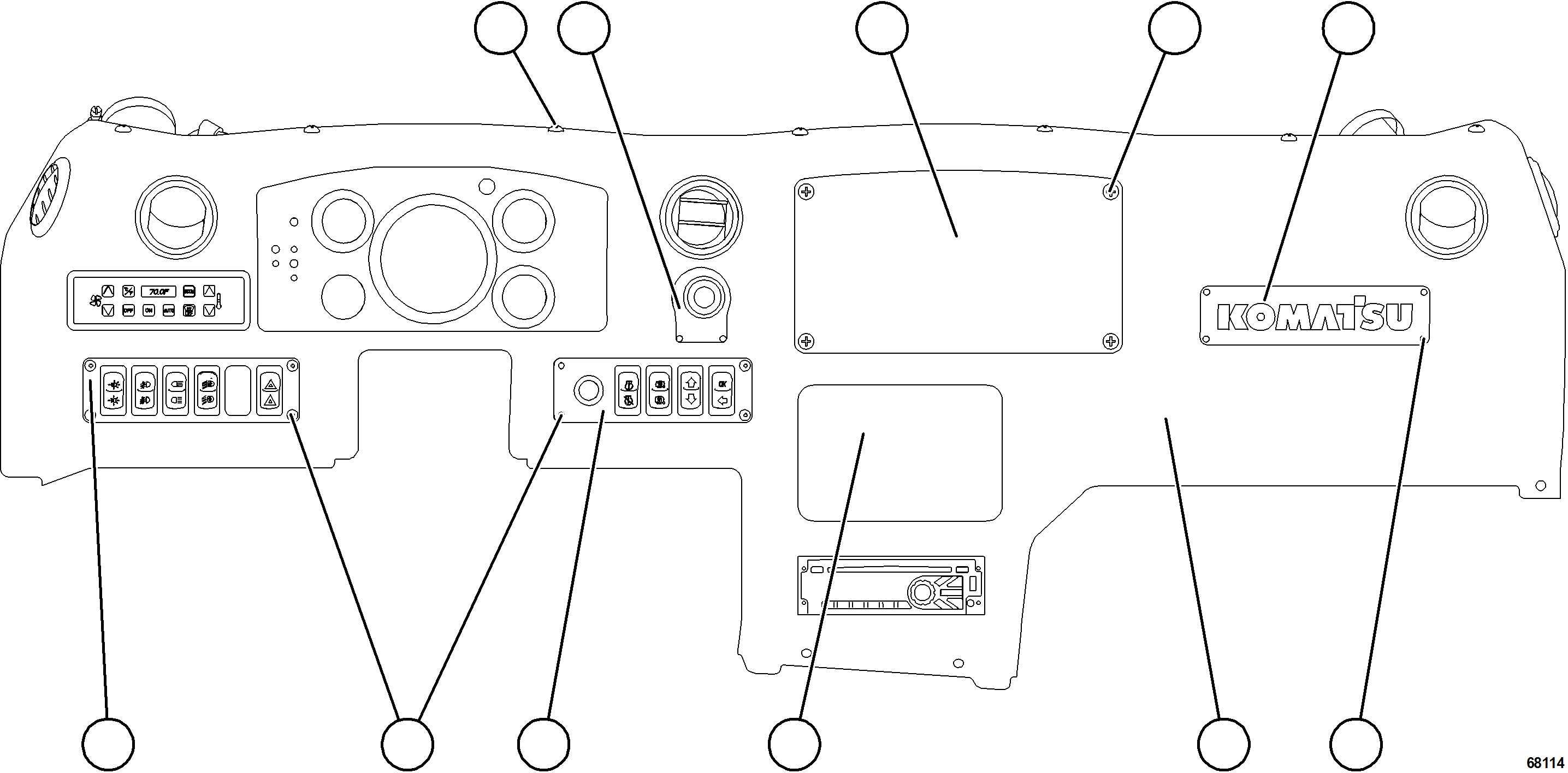 Komatsu parts book diagram for AFE77-D 830E-5 S/N A50007 & A50018  UNITED TACONITE: INSTRUMENT PANEL ASSEMBLY