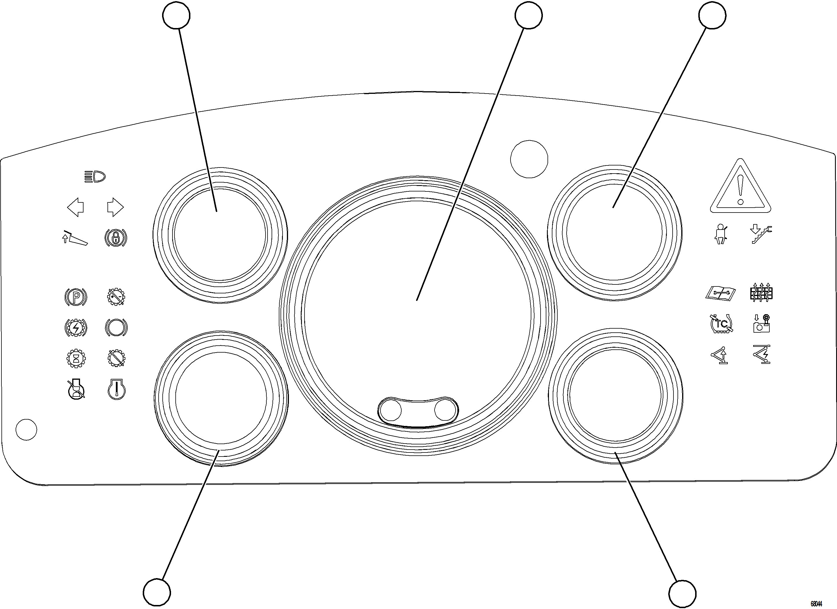 Komatsu parts book diagram for AFE77-D 830E-5 S/N A50007 & A50018  UNITED TACONITE: GAUGE PANEL    58E-06-60000