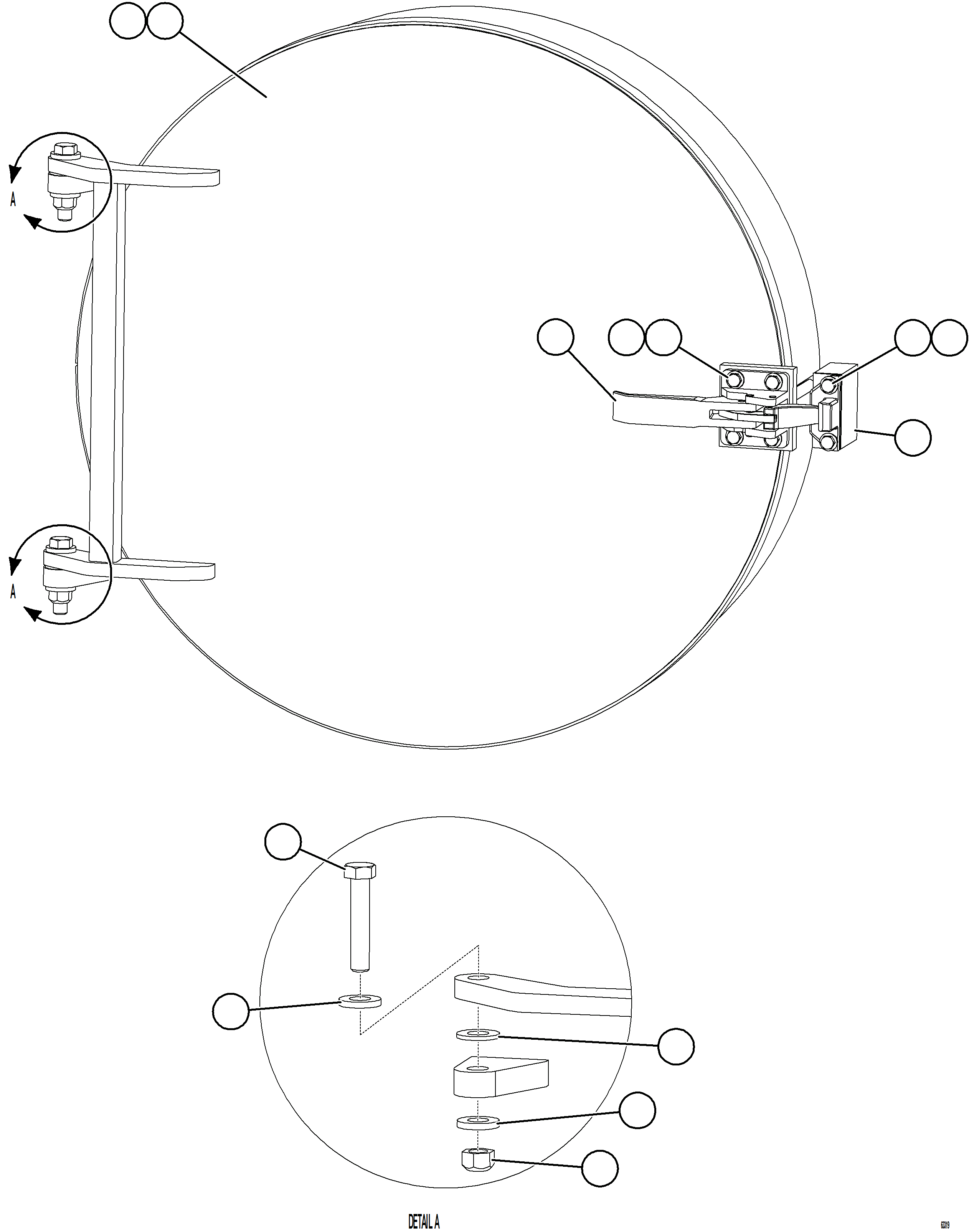 Komatsu parts book diagram for AFE77-D 830E-5 S/N A50007 & A50018  UNITED TACONITE: REAR HATCH COVER INSTALLATION