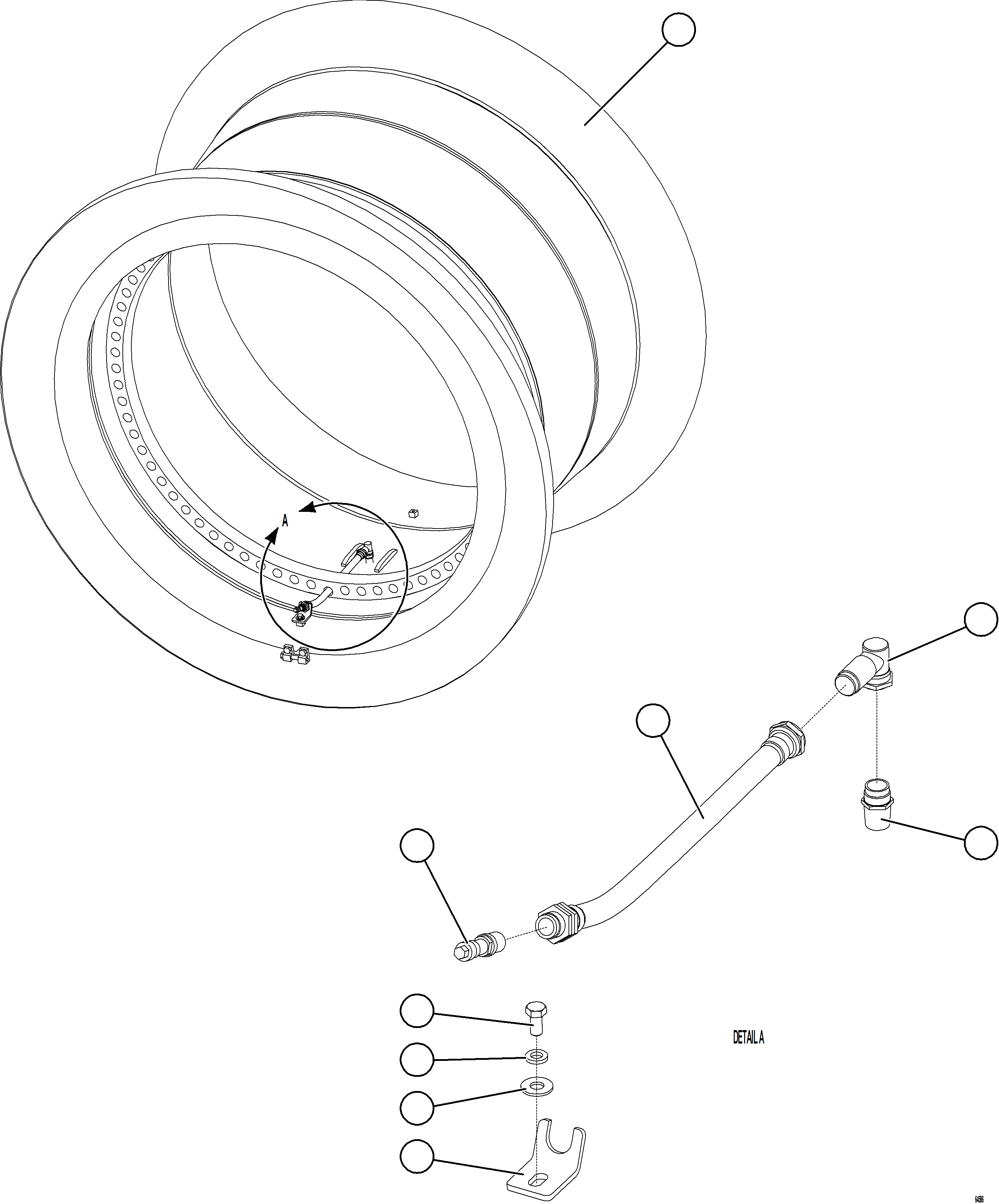Komatsu parts book diagram for AFE77-D 830E-5 S/N A50007 & A50018  UNITED TACONITE: WHEEL ASSEMBLY - REAR INNER & FRONT