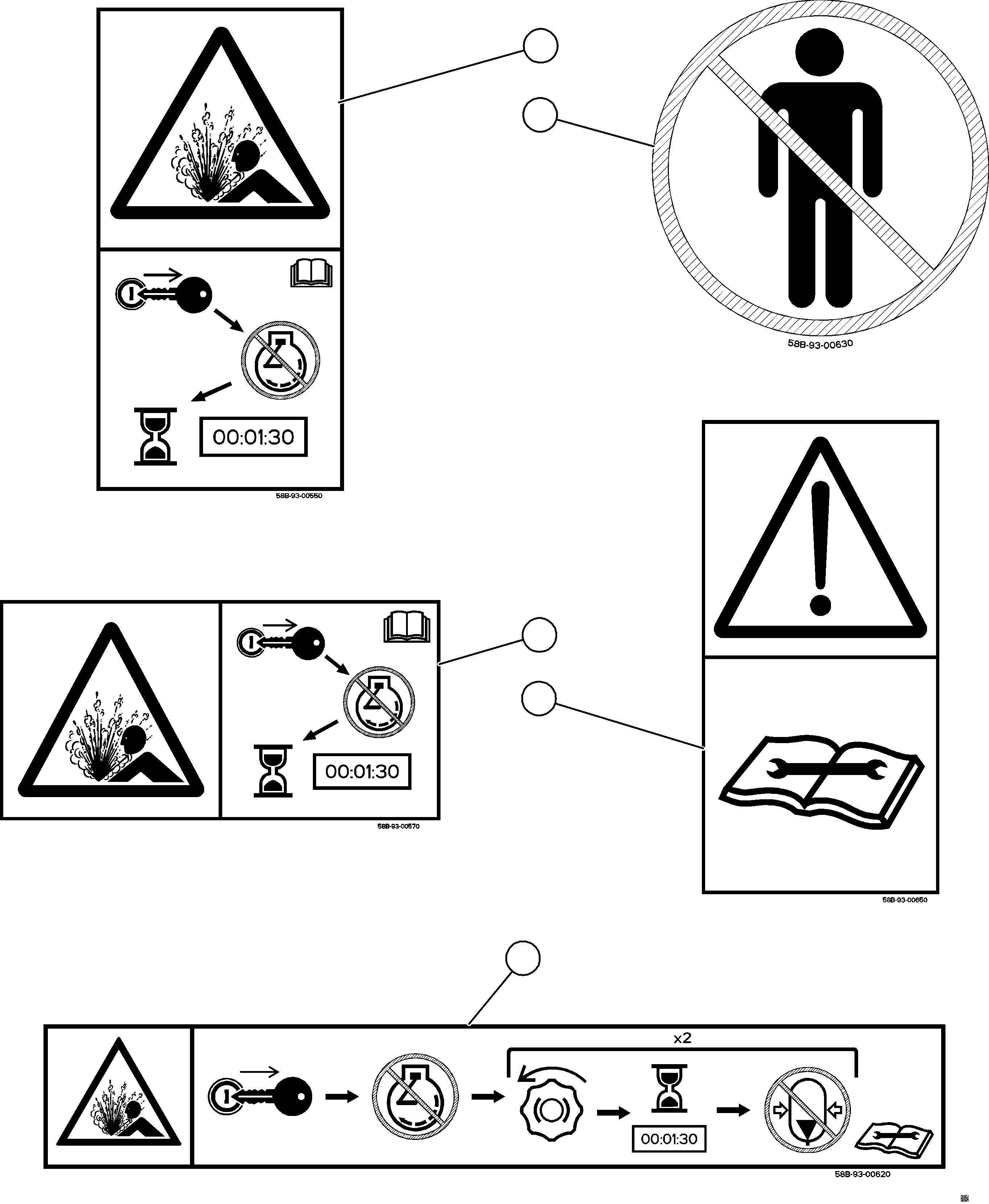 Komatsu parts book diagram for AFE77-D 830E-5 S/N A50007 & A50018  UNITED TACONITE: DECALS & WARNINGS    3/8