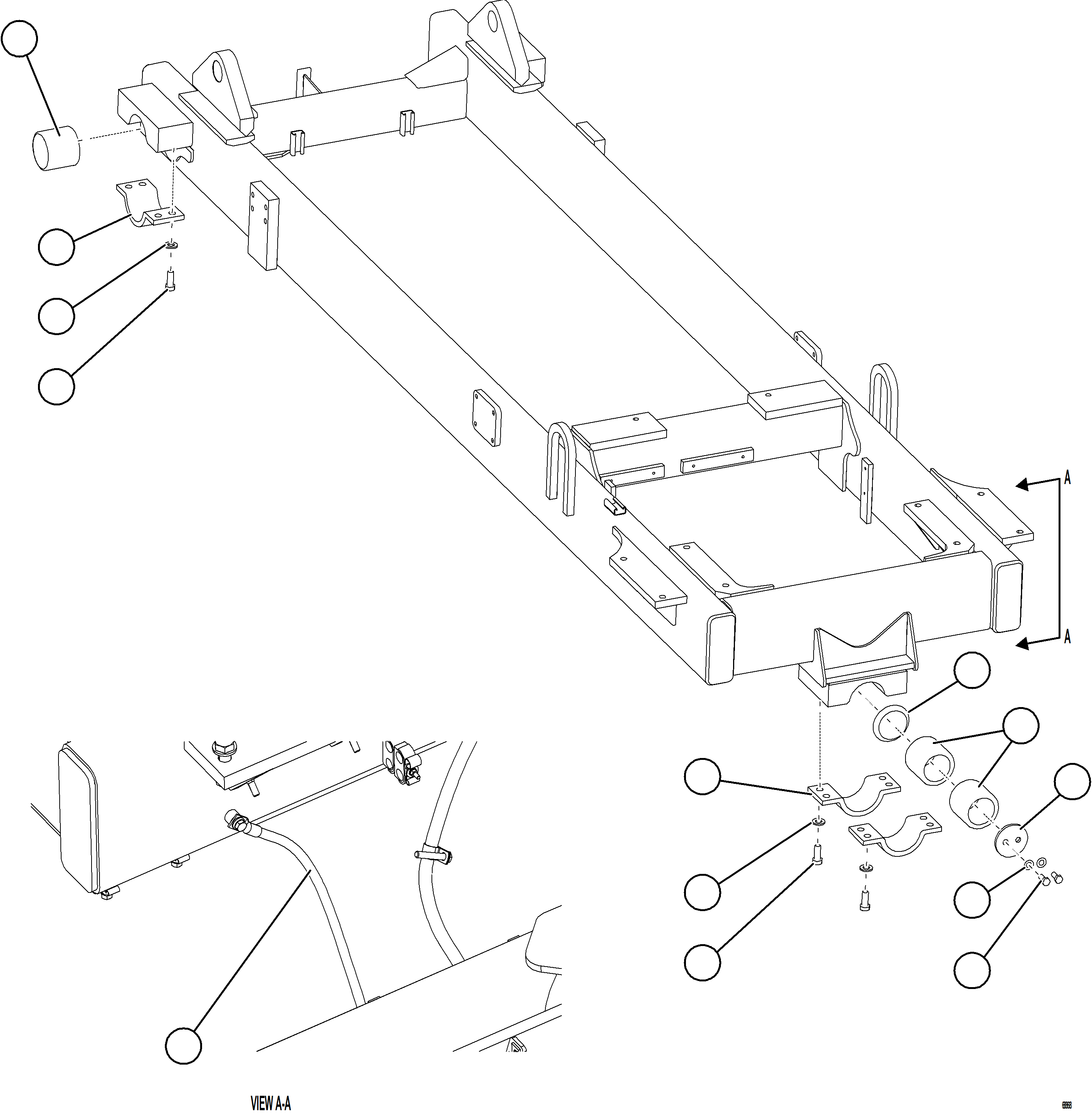 Dump Trucks Komatsu / AFE77-H 830E-5 S/N A50020 - A50021, A50023, A50027 TACORA(AFE77-H) / ENGINE SUBFRAME MOUNTS(014 : 68868)