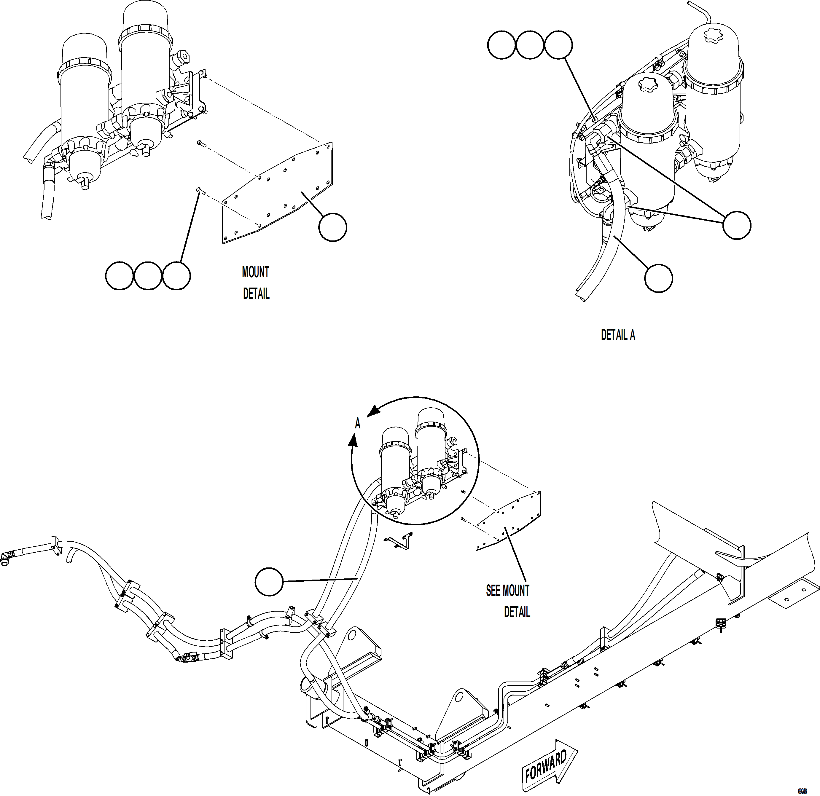Dump Trucks Komatsu / AFE77-H 830E-5 S/N A50020 - A50021, A50023, A50027 TACORA(AFE77-H) / FUEL SYSTEM PIPING    4/5(062 : 69248)
