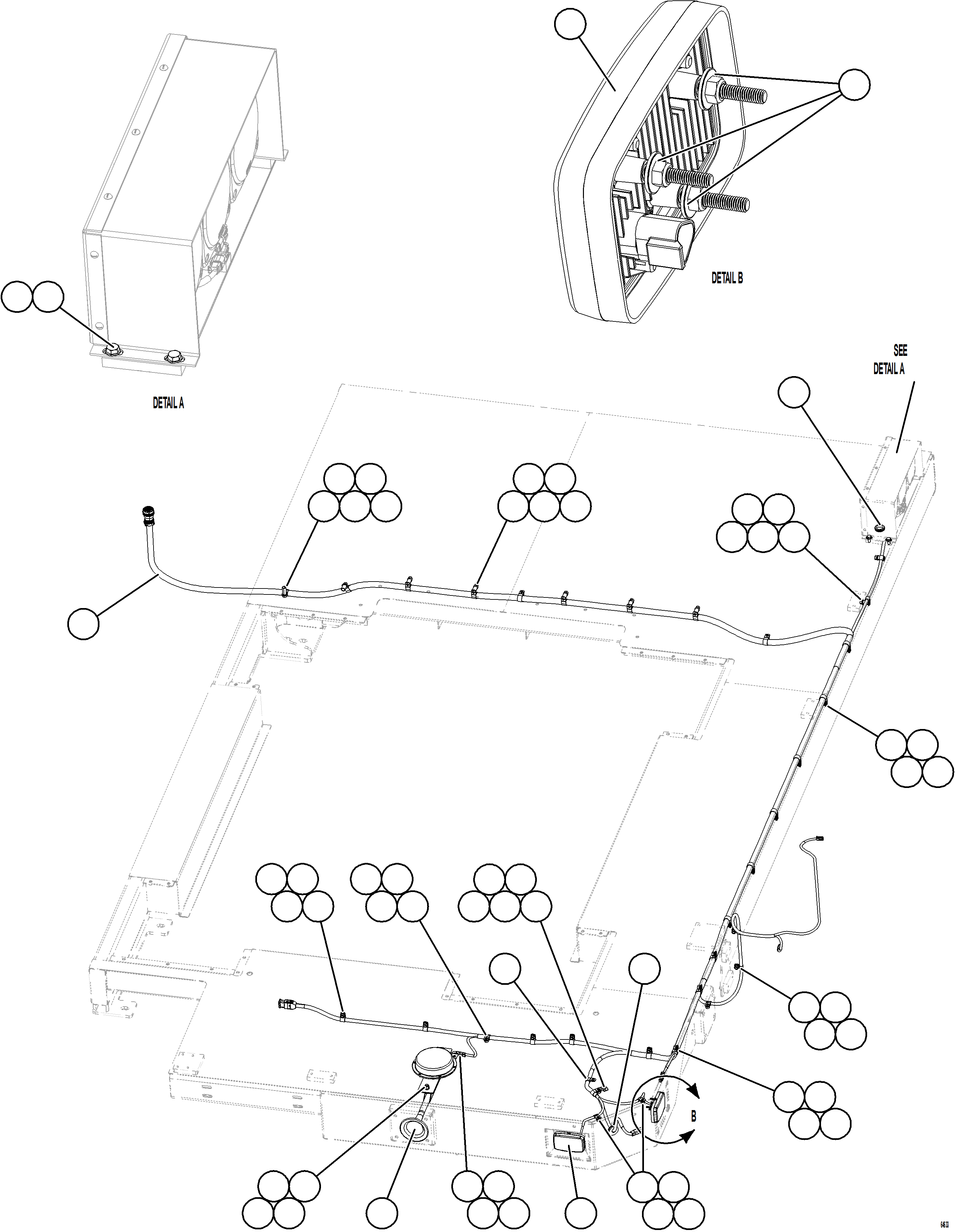 Dump Trucks Komatsu / AFE77-H 830E-5 S/N A50020 - A50021, A50023, A50027 TACORA(AFE77-H) / LH DECK HARNESS & LIGHTS(074 : 64633)