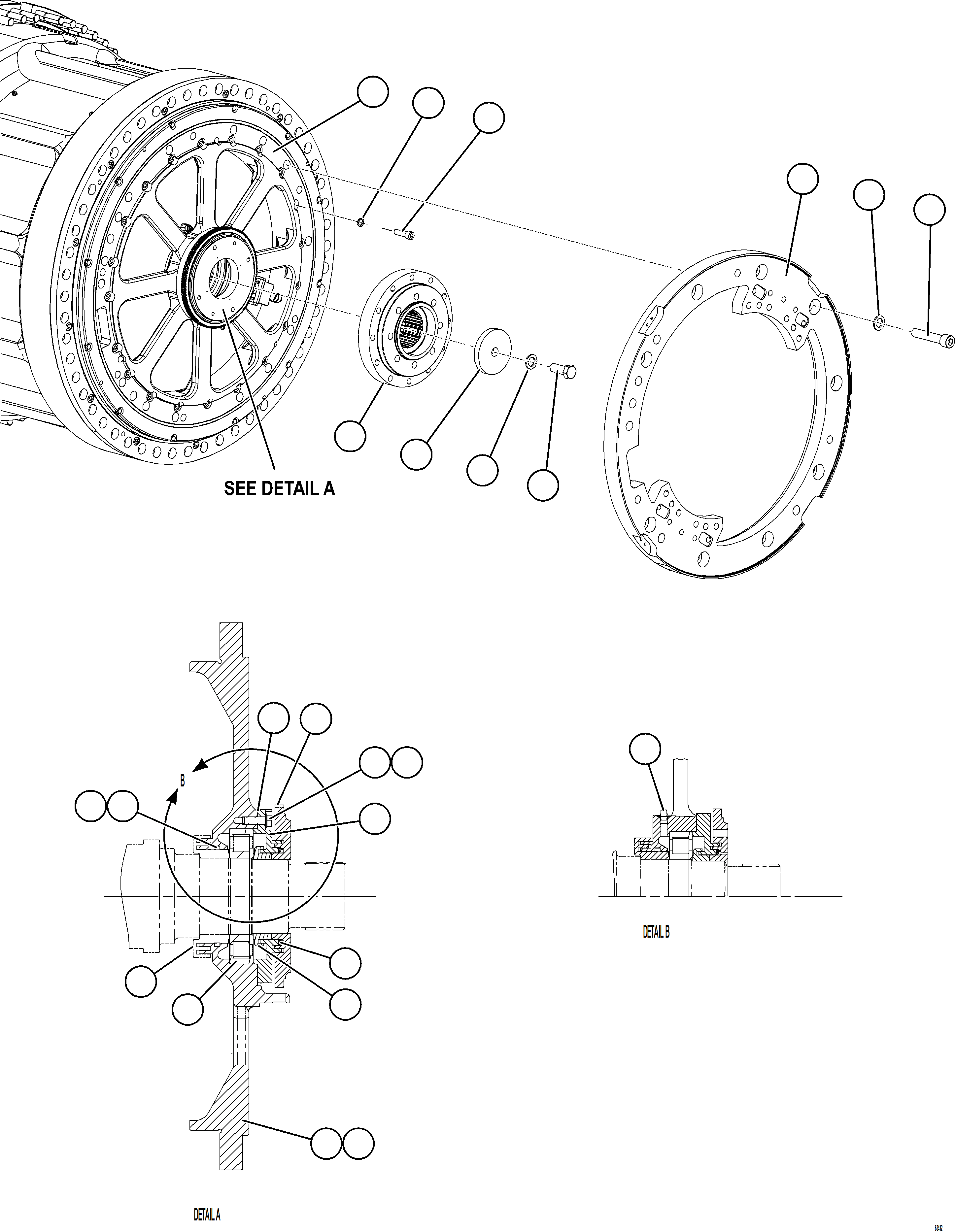 Dump Trucks Komatsu / AFE77-H 830E-5 S/N A50020 - A50021, A50023, A50027 TACORA(AFE77-H) / WHEEL MOTOR    3/8    58E-22-00401(234 : 63412)