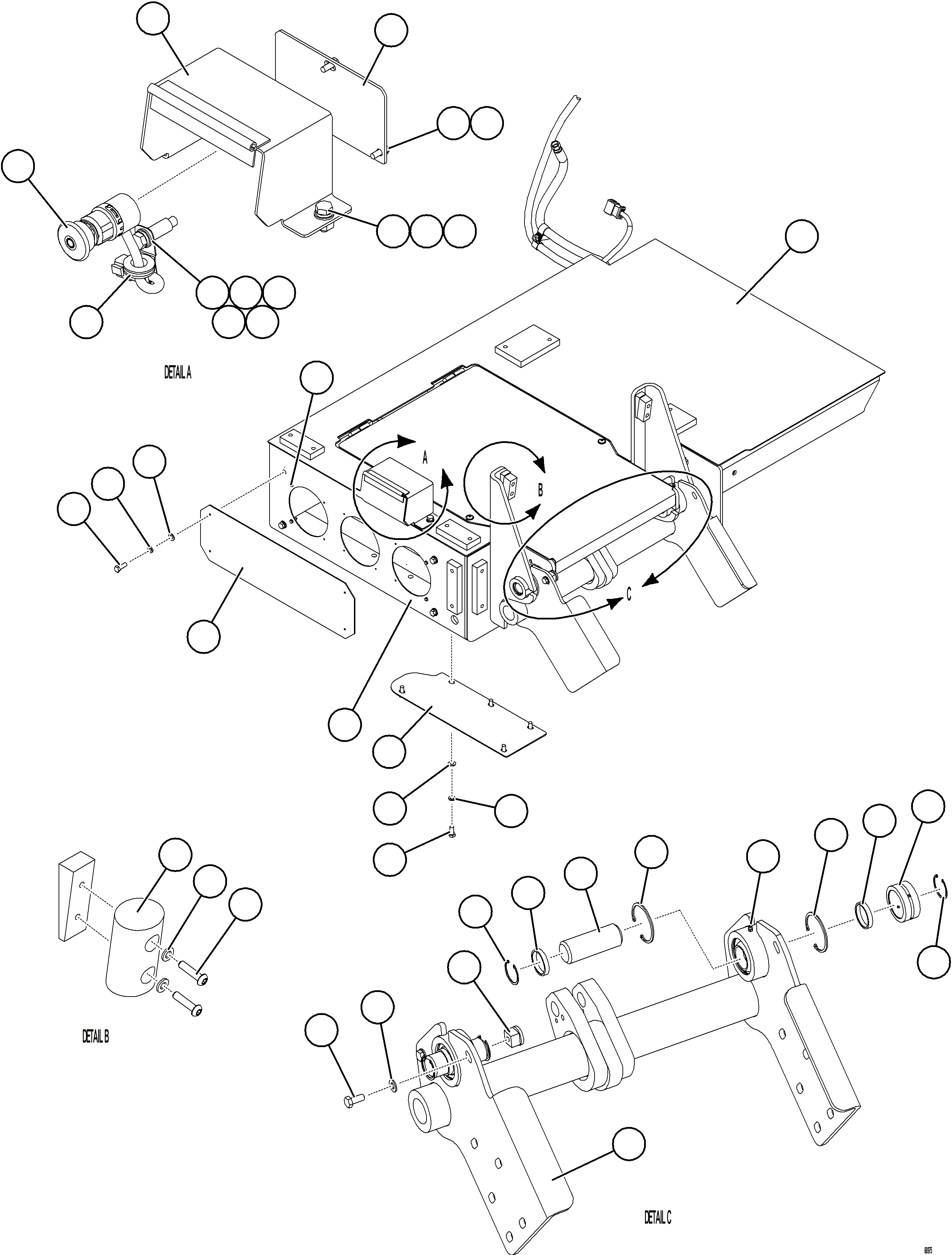 Dump Trucks Komatsu / AFE77-H 830E-5 S/N A50020 - A50021, A50023, A50027 TACORA(AFE77-H) / PLATFORM ASSEMBLY    1/2    58E-54-13713(570 : 68975)