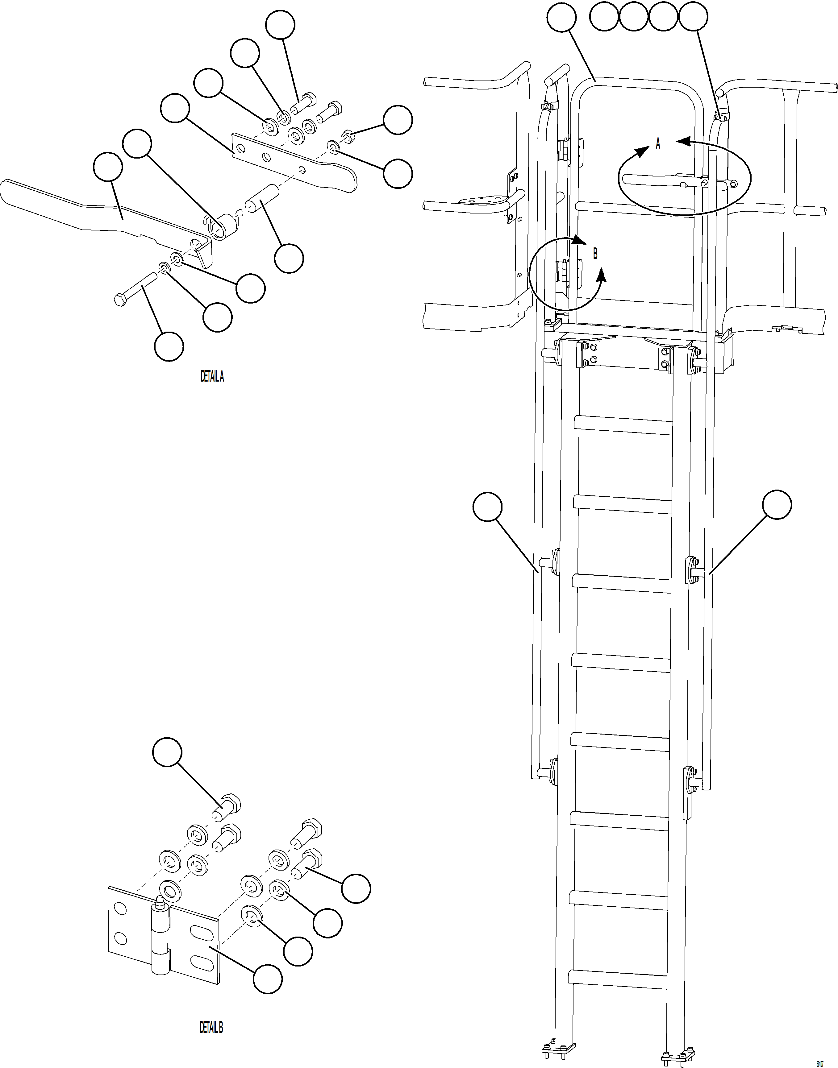 Dump Trucks Komatsu / AFE77-H 830E-5 S/N A50020 - A50021, A50023, A50027 TACORA(AFE77-H) / LH GATE & LADDER    (S/N A50027)(578 : 69107)
