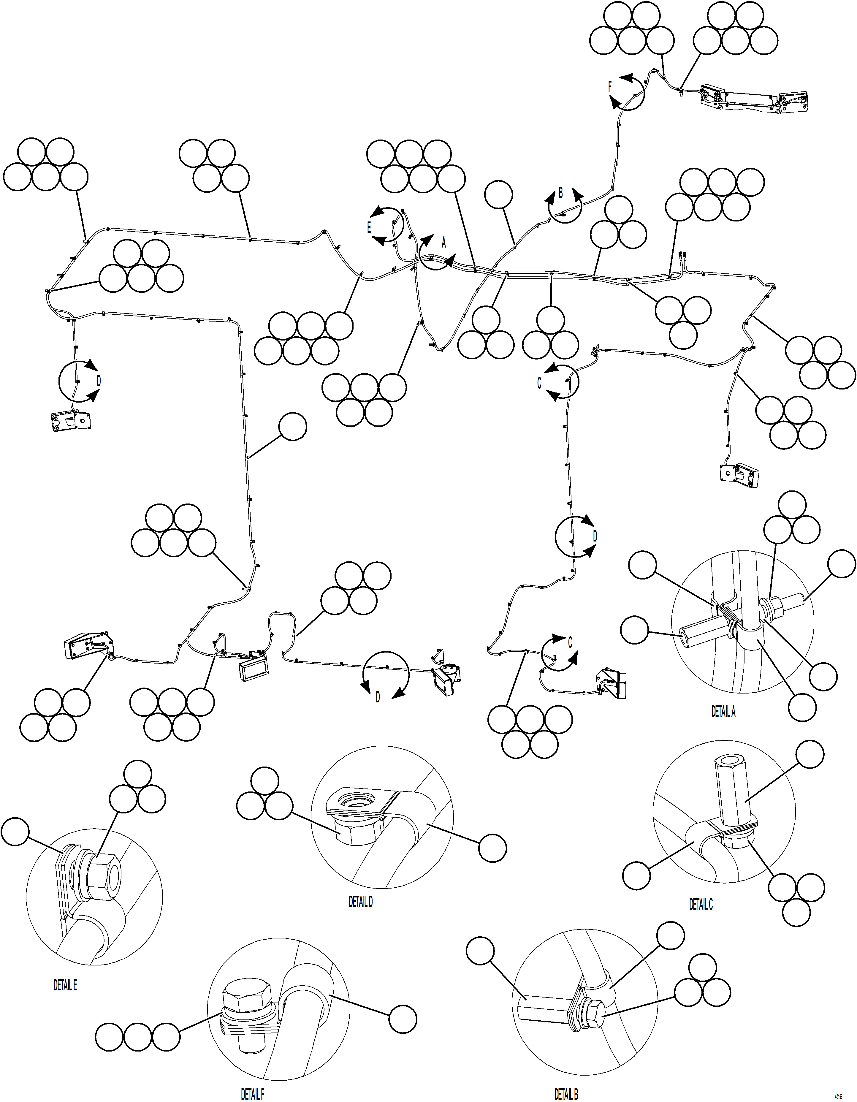 Dump Trucks Komatsu / AFE77-H 830E-5 S/N A50020 - A50021, A50023, A50027 TACORA(AFE77-H) / KOMVISION RADAR HARNESS ROUTING(802 : 45156)