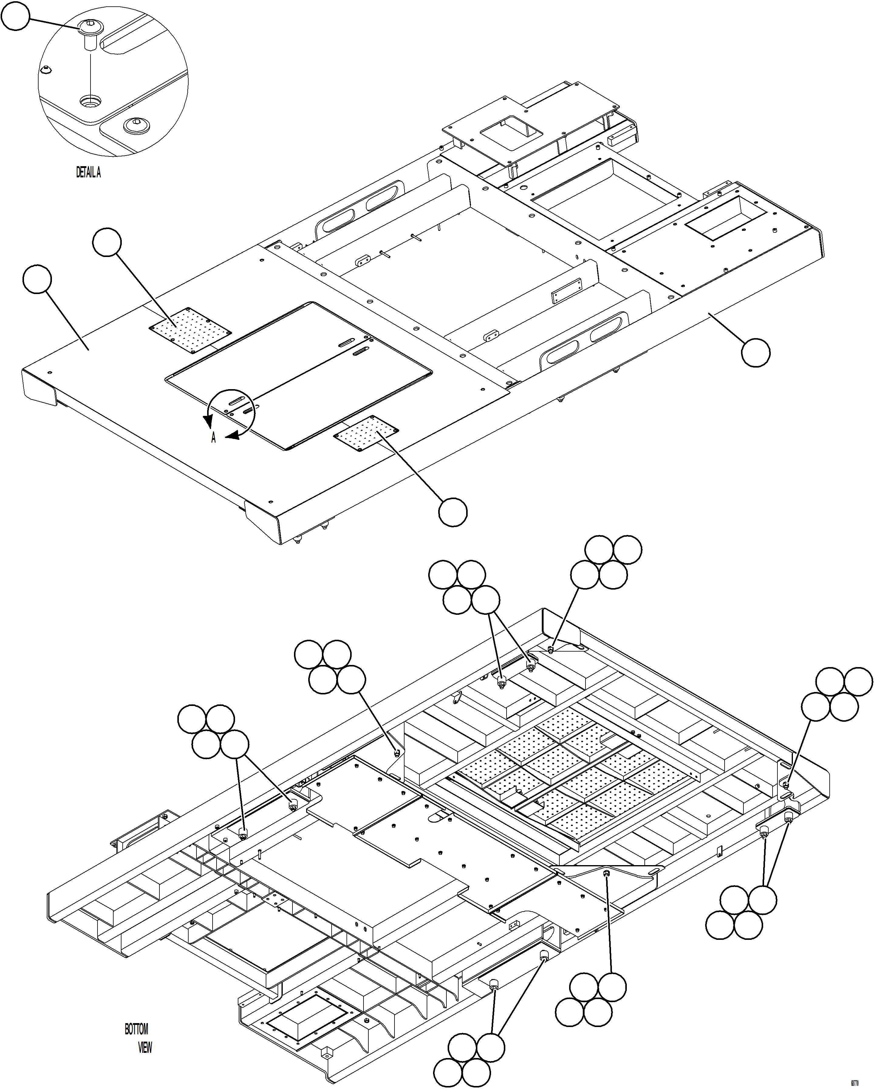 Dump Trucks Komatsu / AFE77-L 830E-5 S/N A50034 - A50038, A50041 - A50042  BOLIDEN(AFE77-L) / CENTER DECK INSTALLATION(616 : 68770)