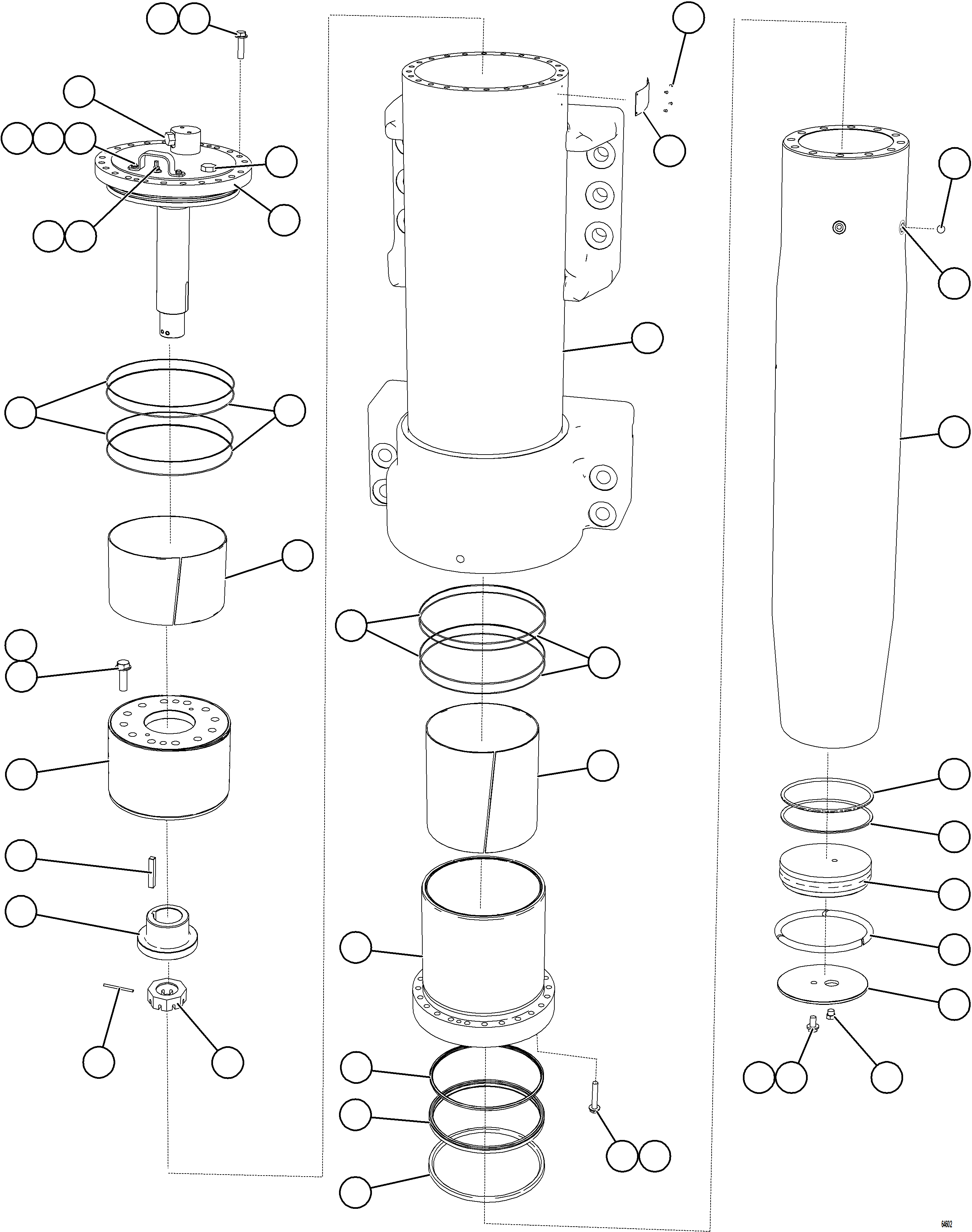 Dump Trucks Komatsu / AFE77-L 830E-5 S/N A50034 - A50038, A50041 - A50042  BOLIDEN(AFE77-L) / FRONT SUSPENSION (CW)    58E-50-00800(656 : 64602)