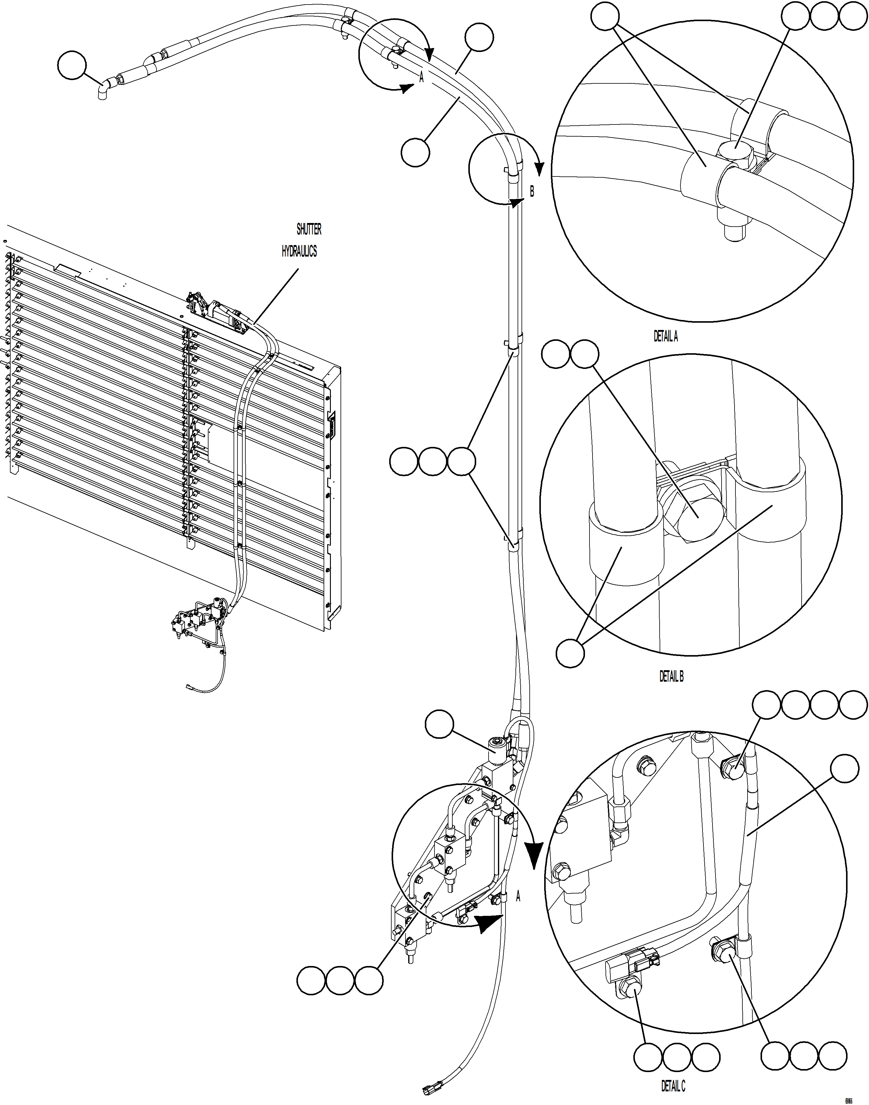 Dump Trucks Komatsu / AFE77-L 830E-5 S/N A50034 - A50038, A50041 - A50042  BOLIDEN(AFE77-L) / RADIATOR SHUTTER INSTALLATION    2/2(796 : 69066)