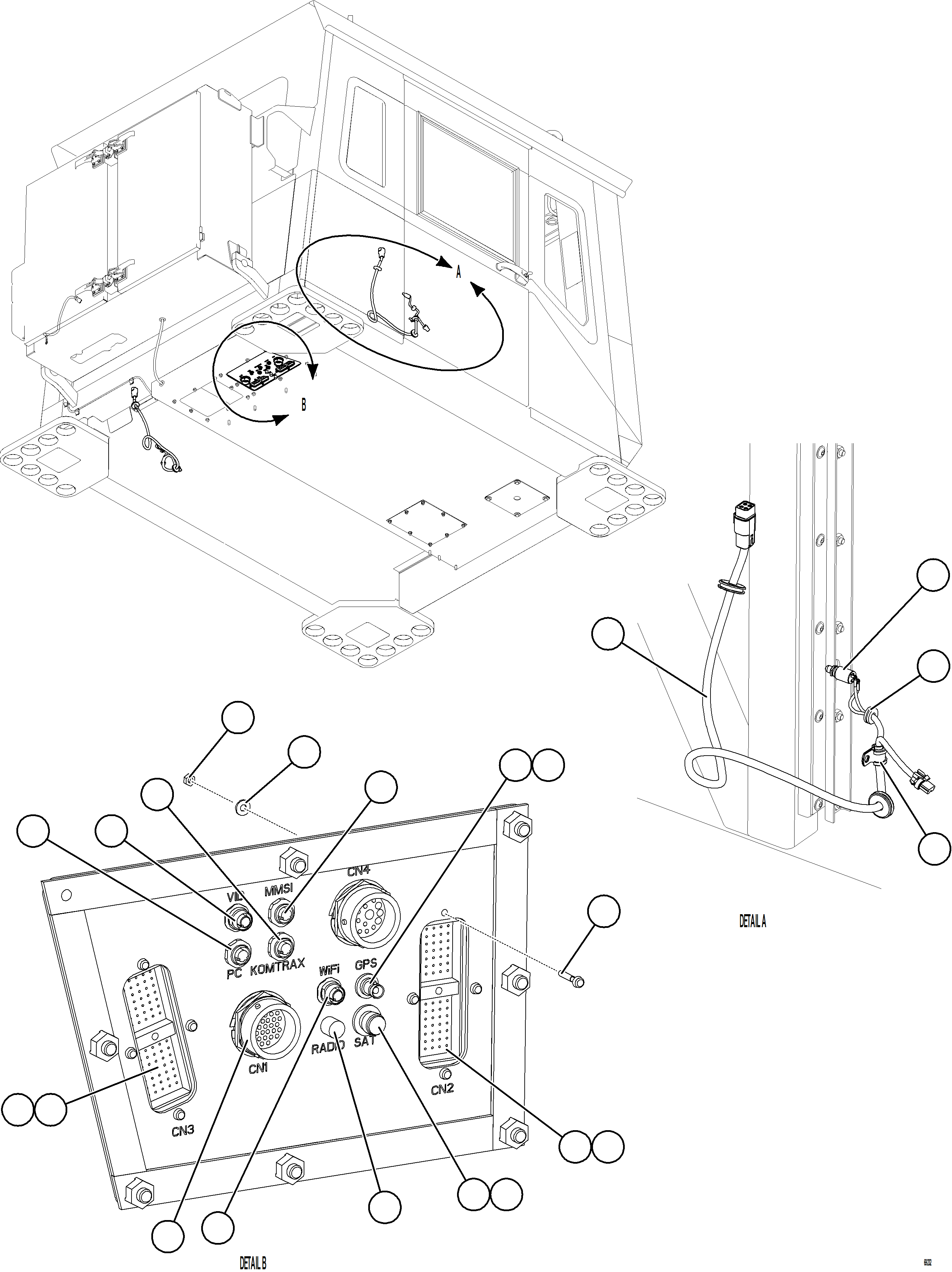 Dump Trucks Komatsu / AFE77-U 830E-5 S/N A50066 - A50067  COPPER MOUNTAIN(AFE77-U) / INTERNAL CAB WIRING    2/2(136 : 69232)