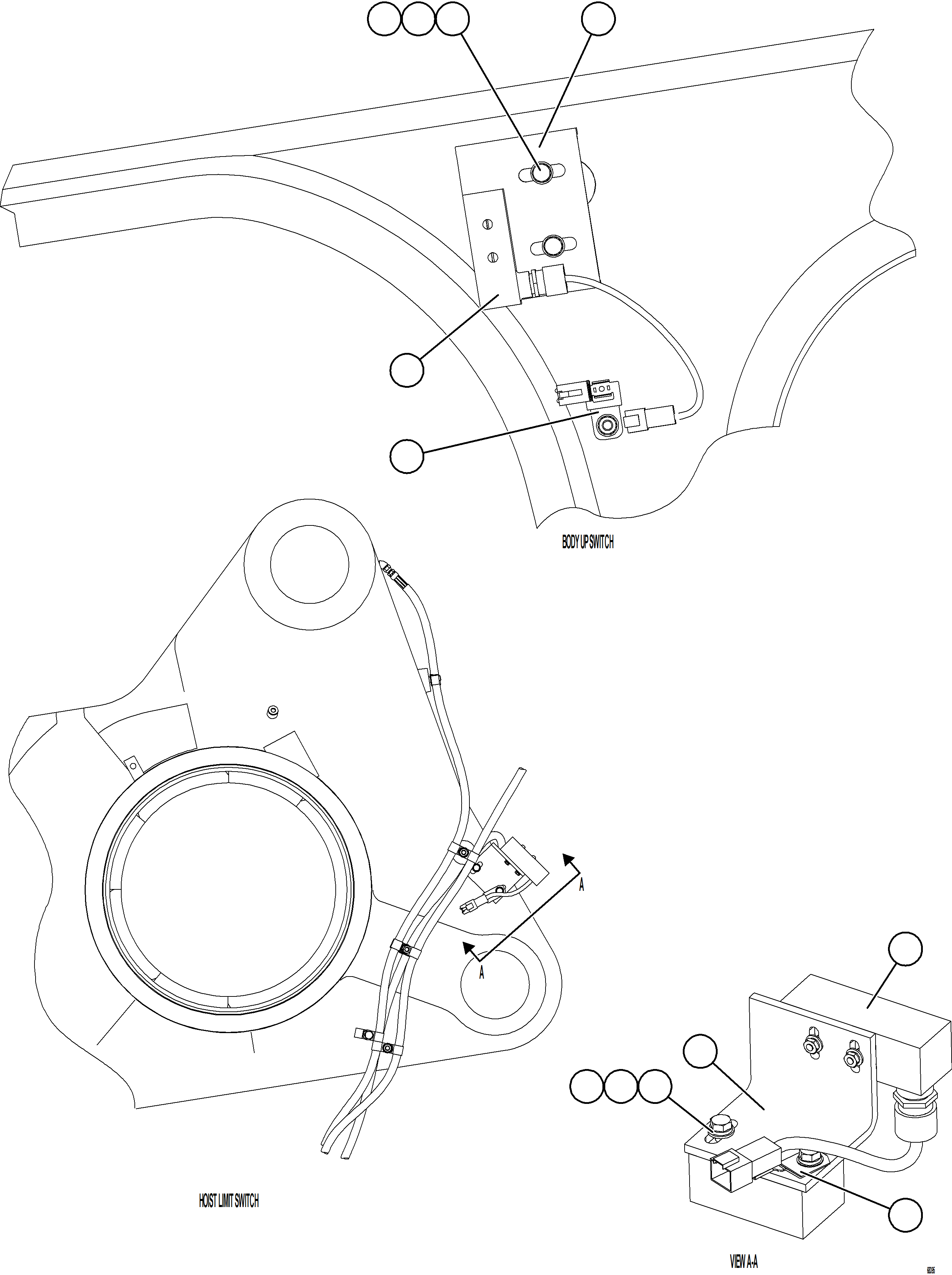 Dump Trucks Komatsu / AFE77-U 830E-5 S/N A50066 - A50067  COPPER MOUNTAIN(AFE77-U) / BODY UP & HOIST LIMIT SWITCH INSTALLATION(144 : 68395)