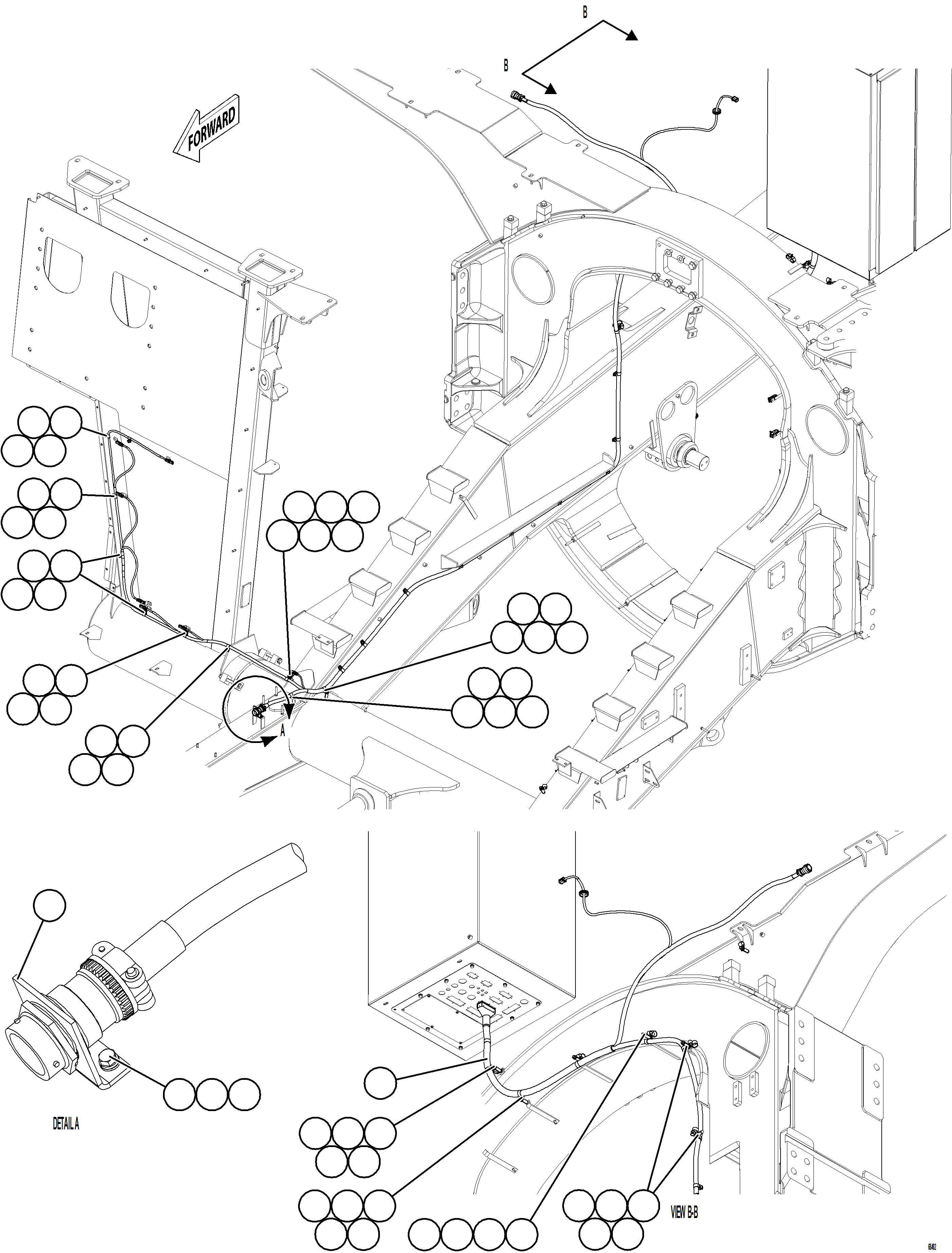Dump Trucks Komatsu / AFE77-U 830E-5 S/N A50066 - A50067  COPPER MOUNTAIN(AFE77-U) / RIGHT FRONT FRAME RAIL HARNESS(160 : 68402)
