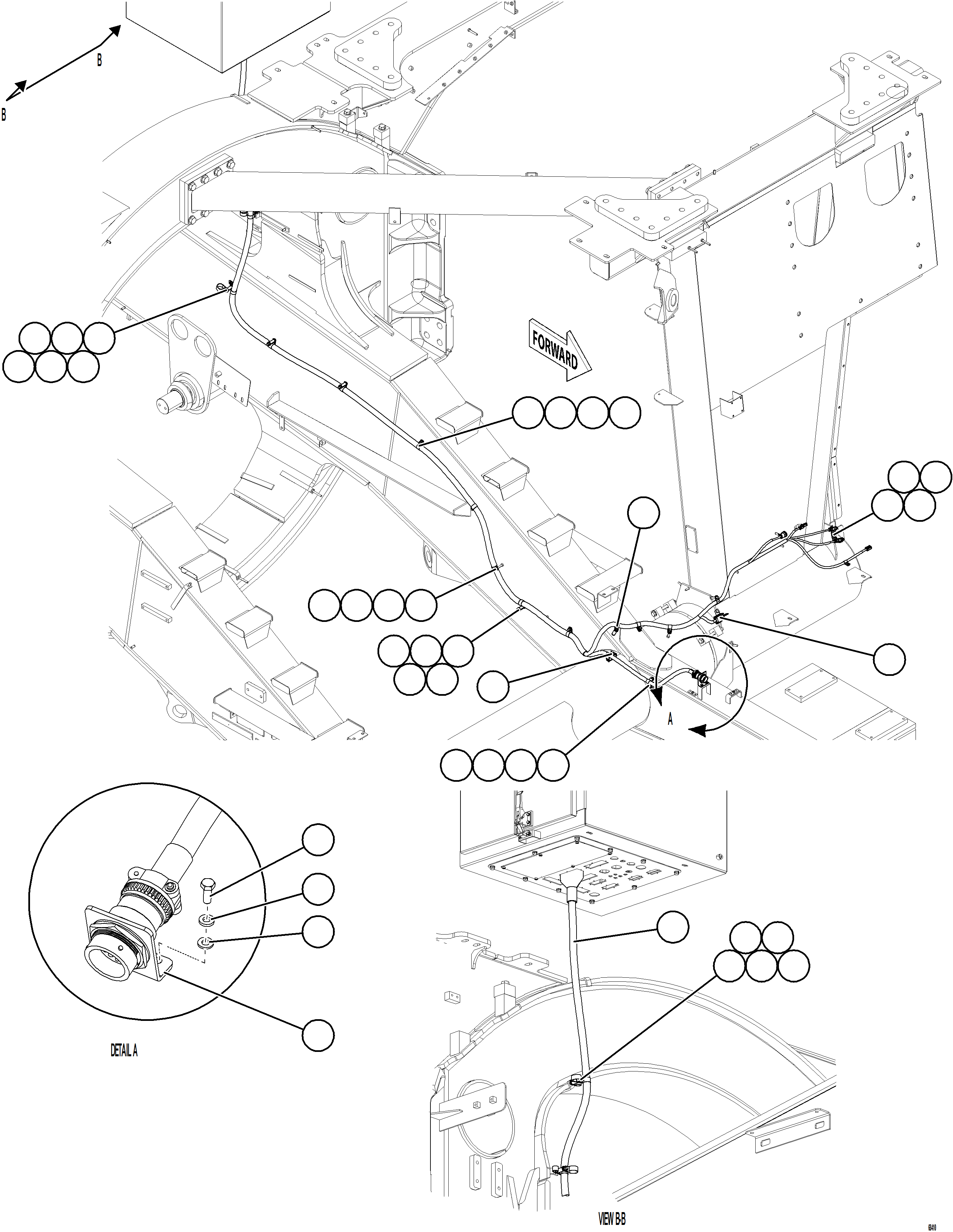 Dump Trucks Komatsu / AFE77-U 830E-5 S/N A50066 - A50067  COPPER MOUNTAIN(AFE77-U) / LEFT FRONT FRAME RAIL HARNESS(164 : 68410)