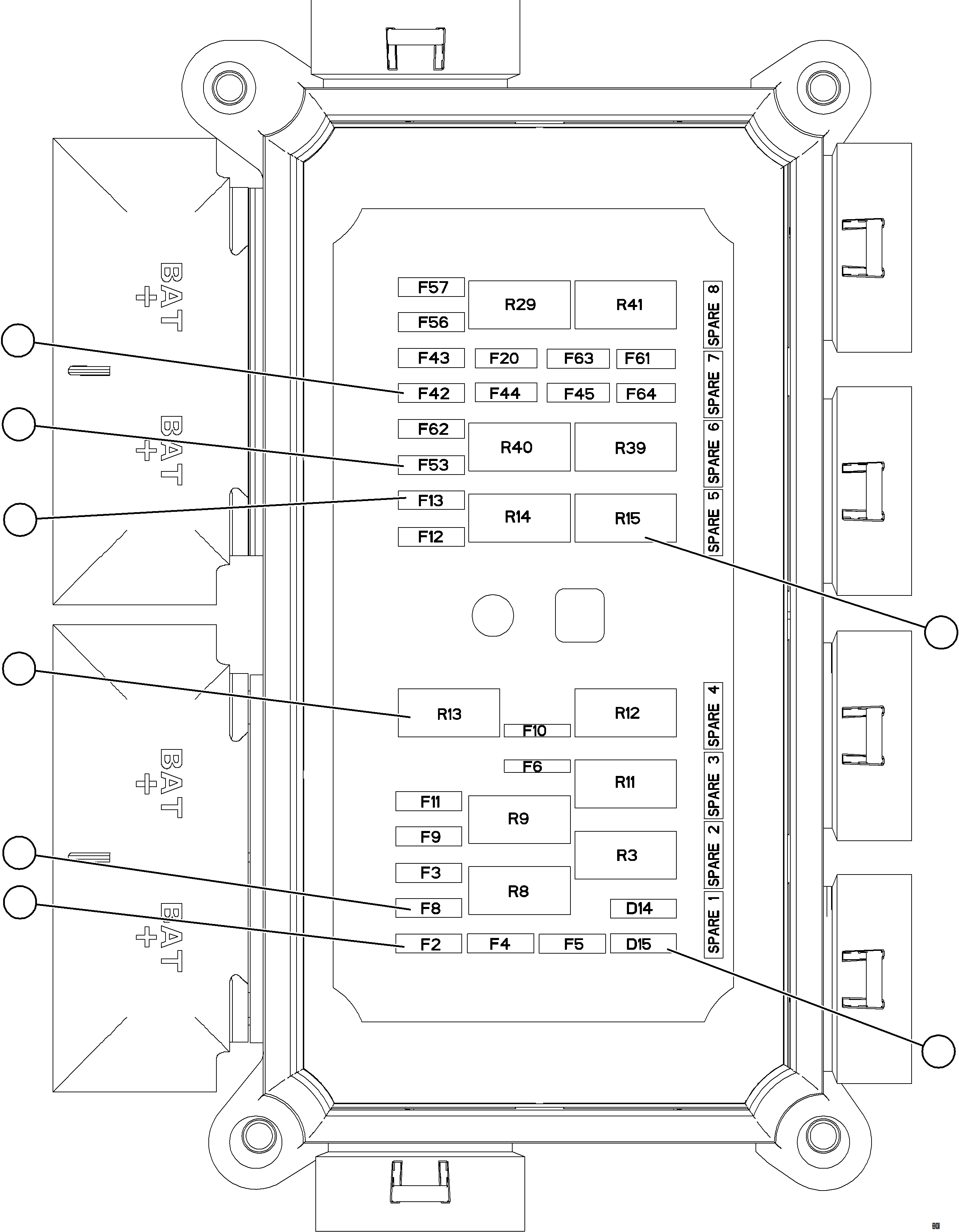 Dump Trucks Komatsu / AFE77-U 830E-5 S/N A50066 - A50067  COPPER MOUNTAIN(AFE77-U) / VEHICLE ELECTRICAL CENTER VEC-89    58E-06-02042(190 : 69030)