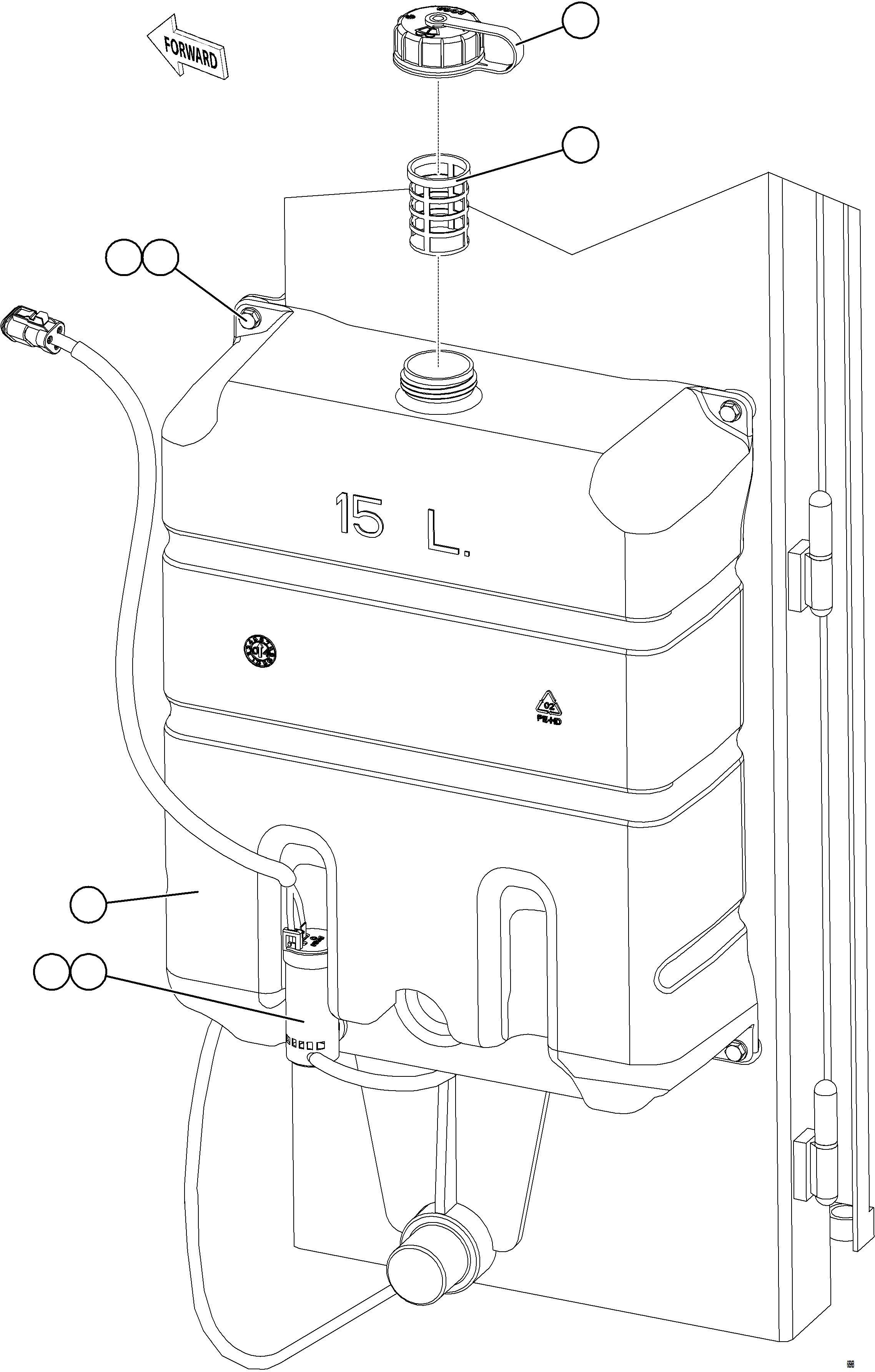 Dump Trucks Komatsu / AFE77-U 830E-5 S/N A50066 - A50067  COPPER MOUNTAIN(AFE77-U) / WINDSHIELD WASHER INSTALLATION(558 : 68968)